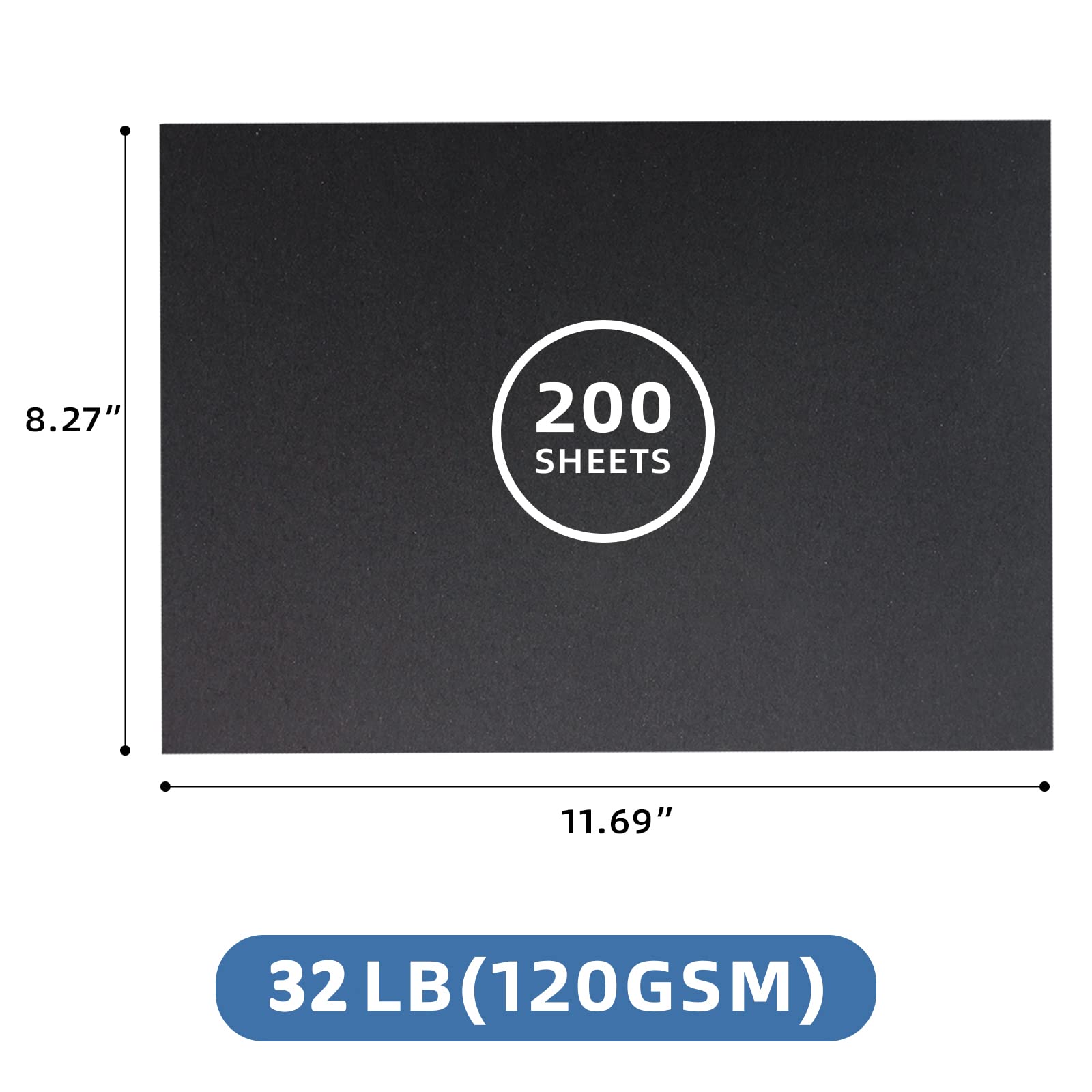 200 Sheets Printer Paper 32 lb/120 gsm Stationery Paper, Laser & Inkjet Printer Compatible (Black/Ivory/White)