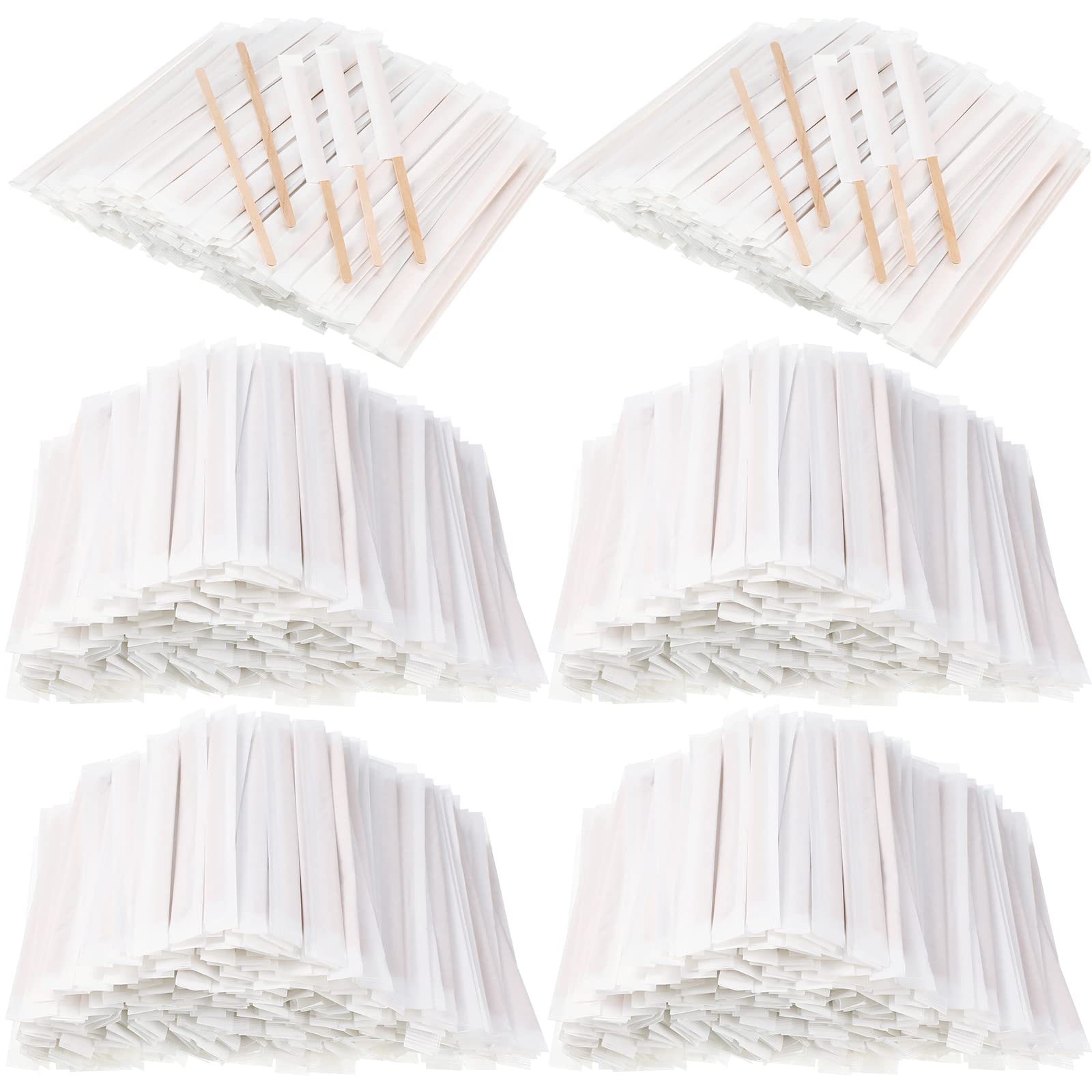 [2000 CT] Individually Wrapped Wooden Coffee Stirrers