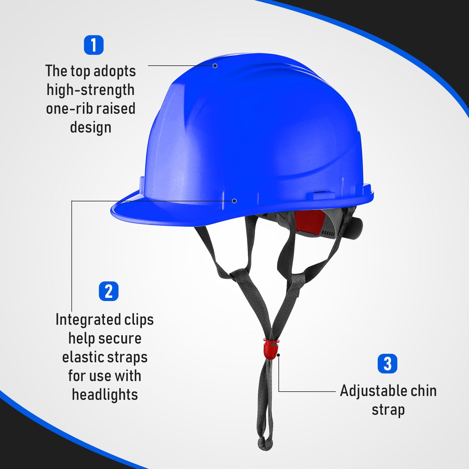 [10 Pcs] Suspension Hard Hat for Construction, Ratchet Cap Style w/ Self Adjusting Straps for Man & Woman