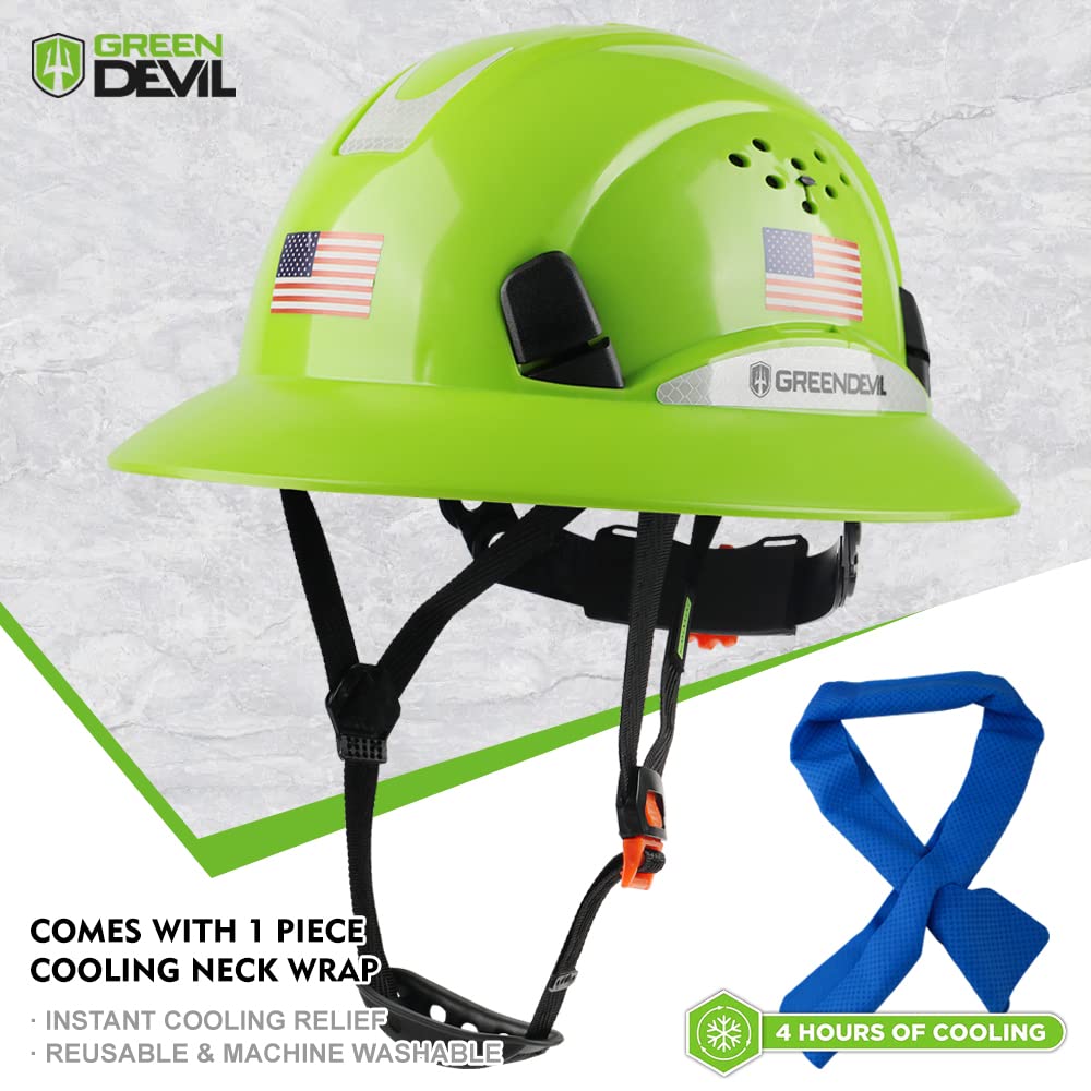 [1 Pack] Full Brim Hard Hat Vented Construction Safety Helmet OSHA Approved