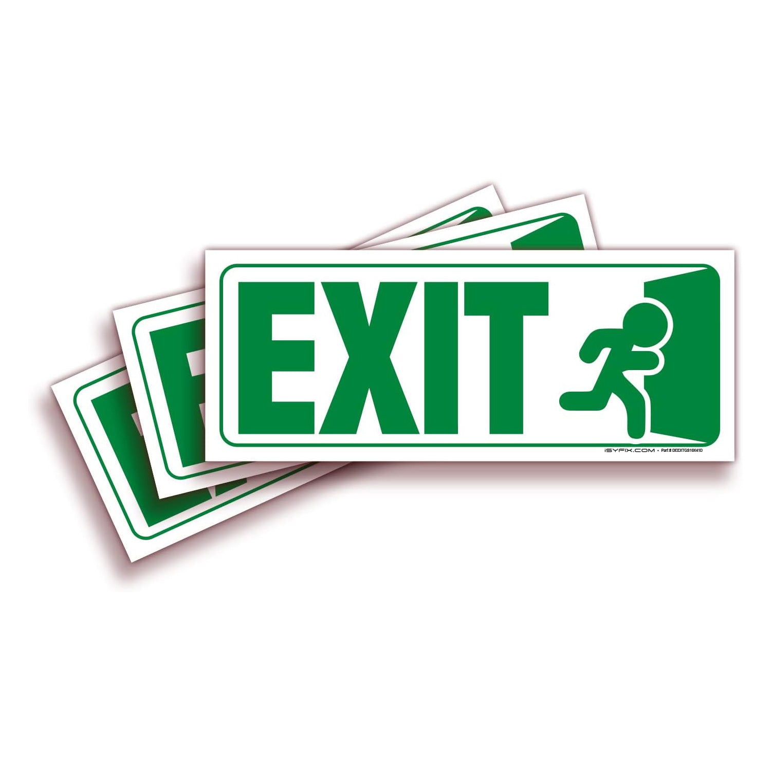 Exit Signs Stickers – 3 Pack 10x4 Inch