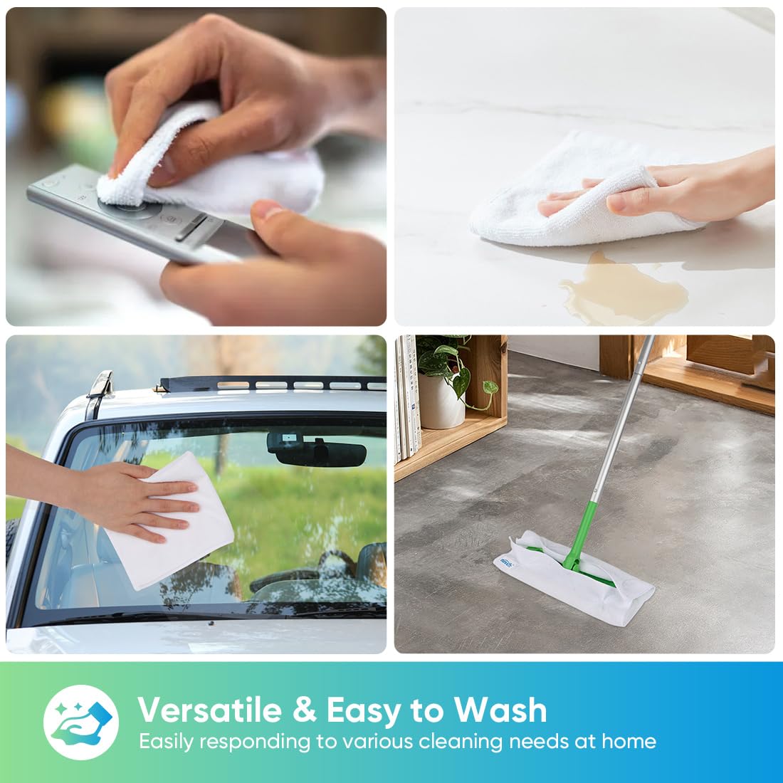 Microfiber Cleaning Cloth, 11.5X11.5 inch, 8/12/35/50/100 Pack