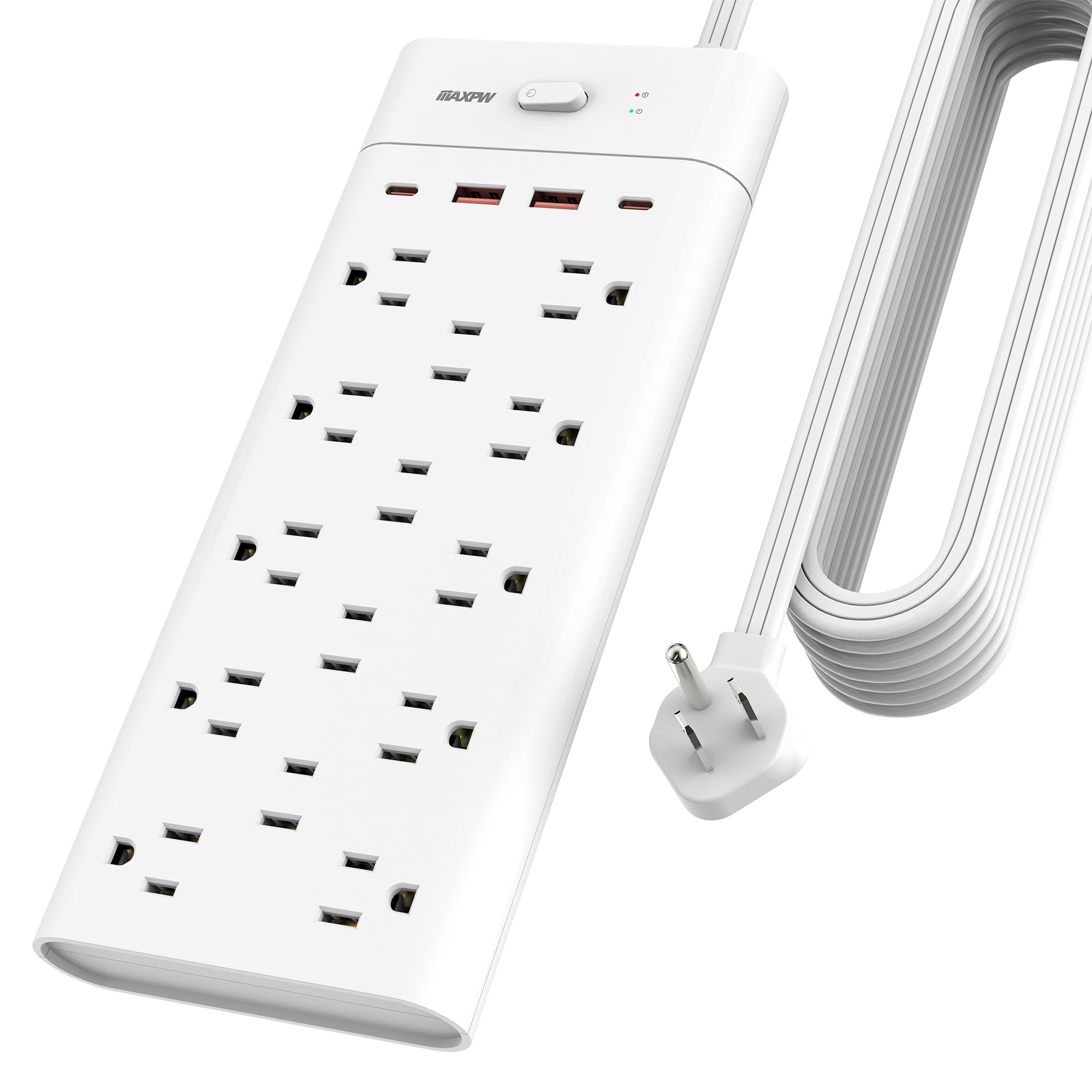 Power Strip Surge Protector Outlet Extender with 14 Outlets and 4 USB Ports (2 USB C), 6 Ft / 10 Ft / 15 Ft