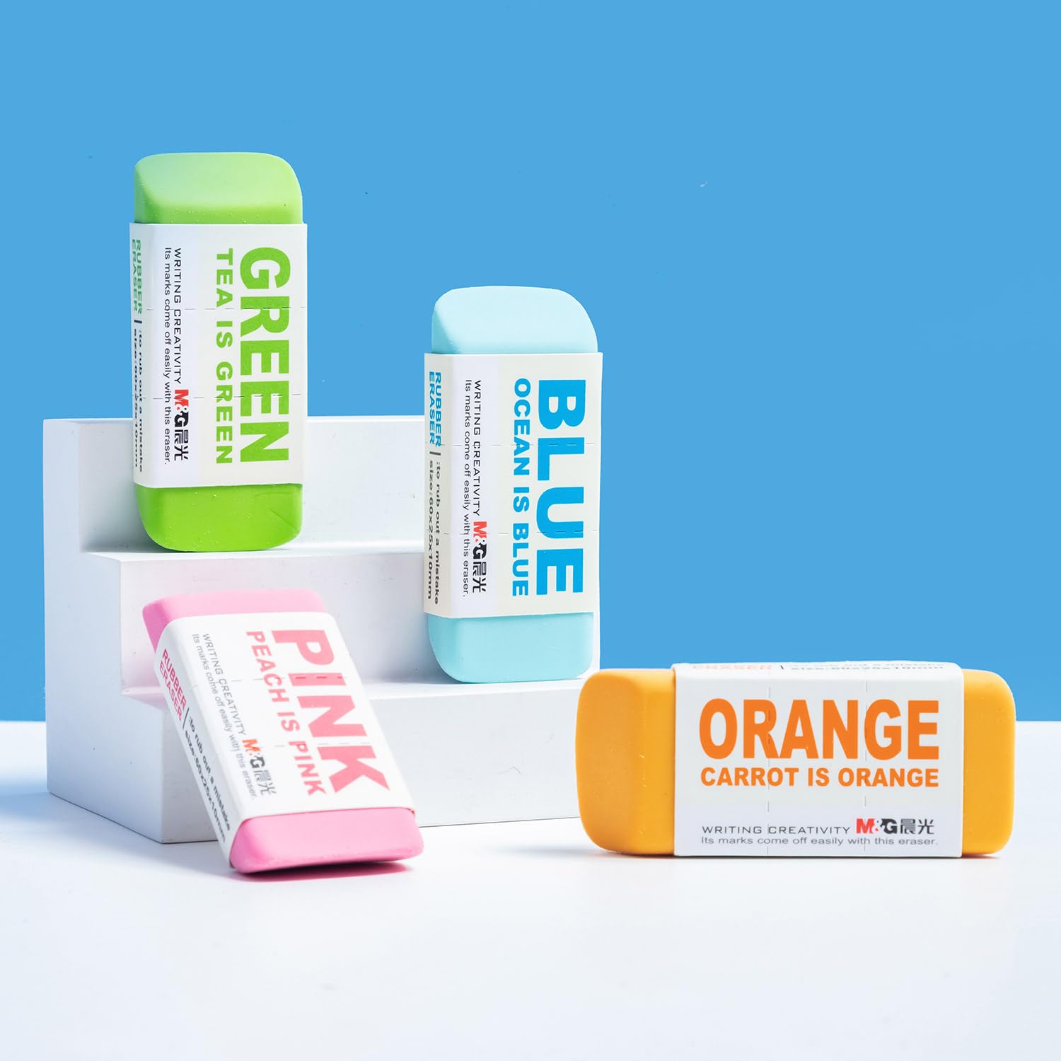 8 Pack Large Erasers Pencil Erasers (Random Colors)