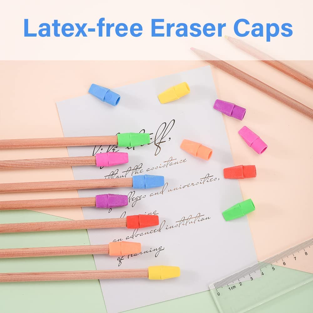 120 Pack Pencil Erasers, Pencil Top Erasers, 7 Colors