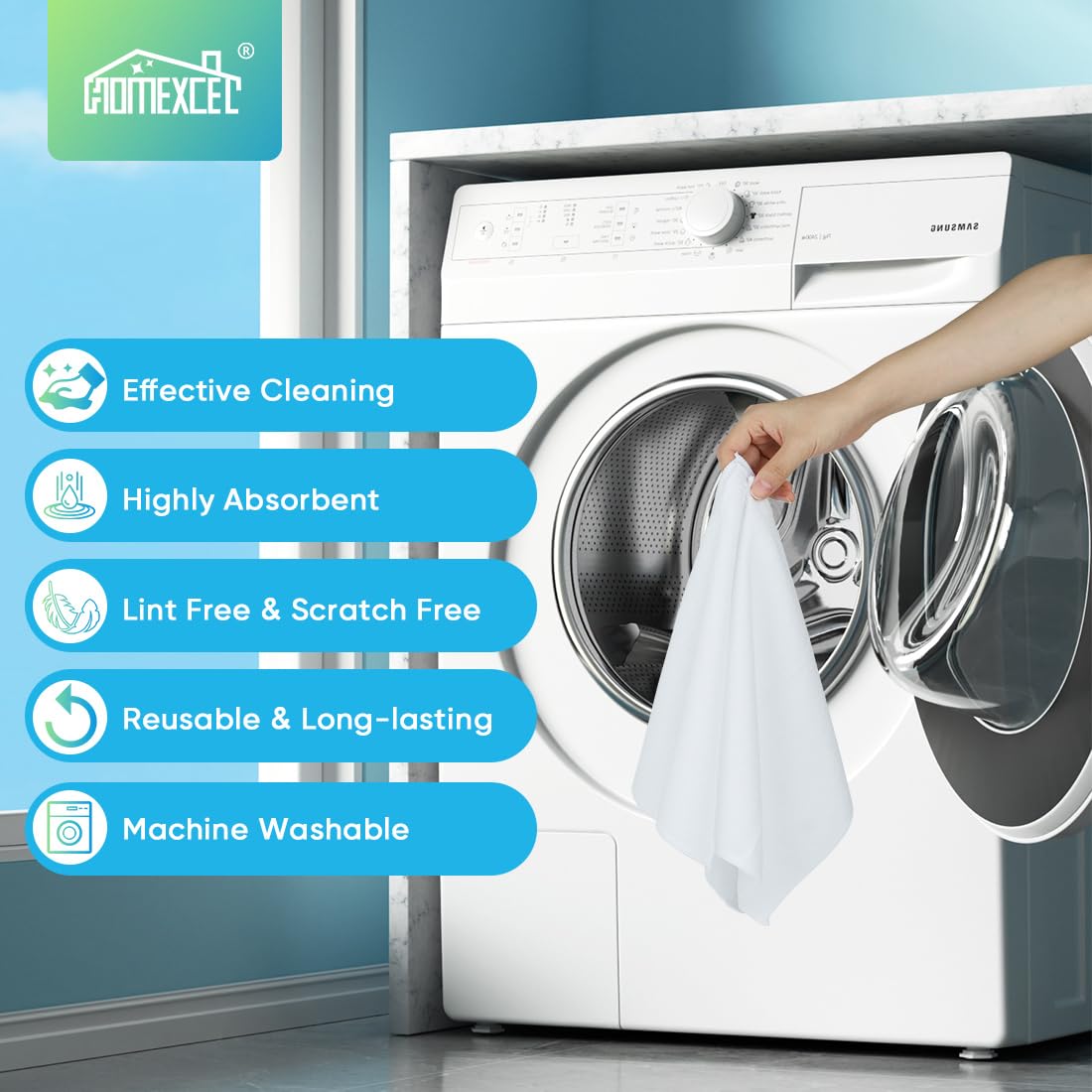 Microfiber Cleaning Cloth, 11.5X11.5 inch, 8/12/35/50/100 Pack