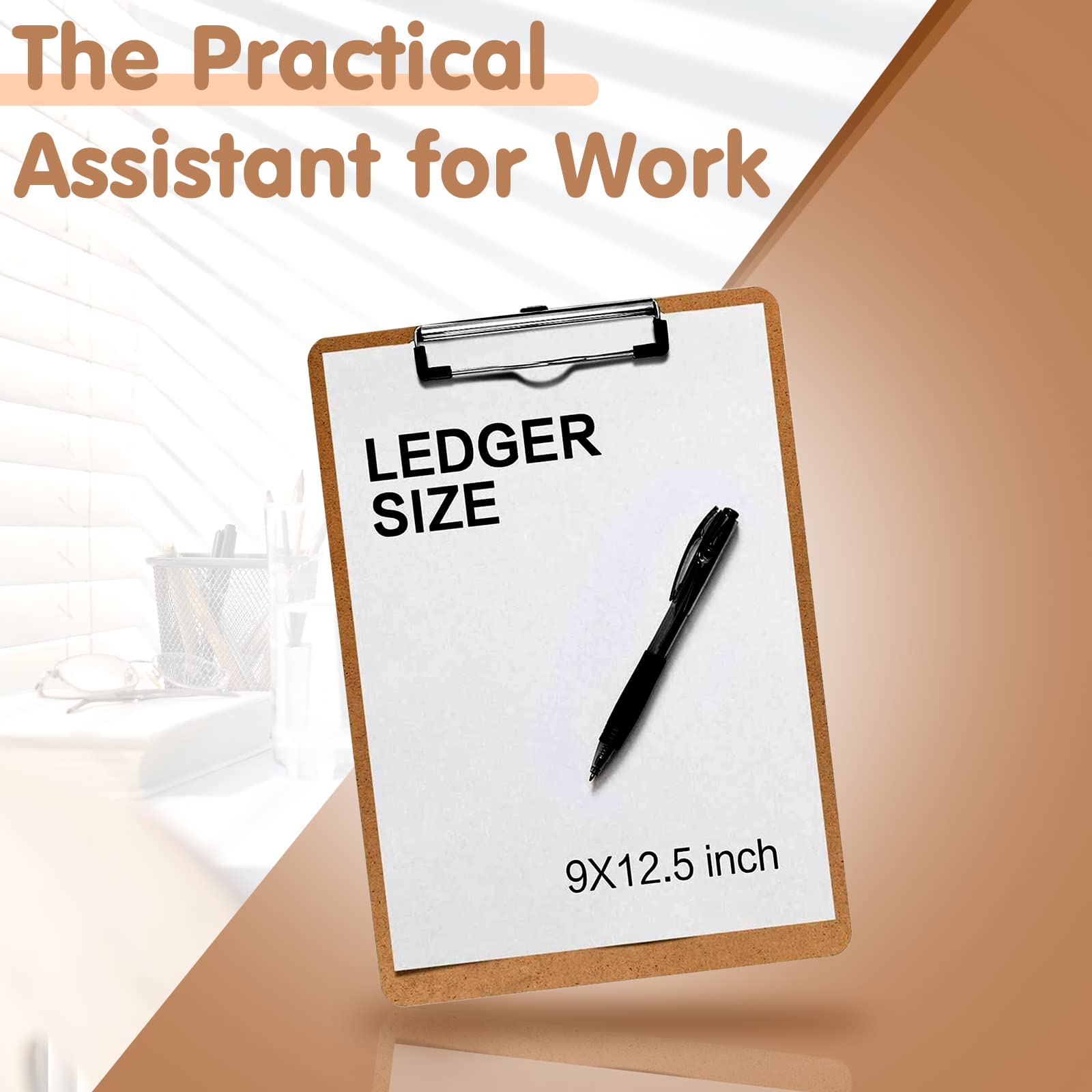 [6 & 16 Pack] Hardboard Office Clipboards, Low Profile Clip, Clip Boards 8.5x11 Standard Letter Siz