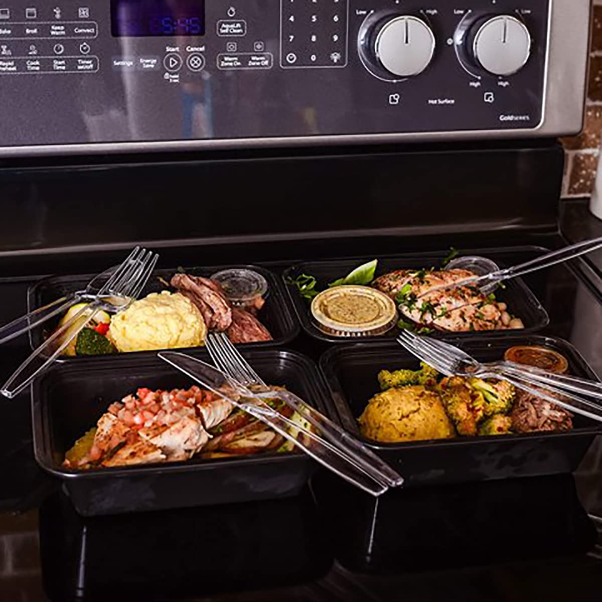 [150 Pack] Clear Plastic Silverware, Heavy Weight Plastic 50 Forks, 50 Spoons, 50 Knives