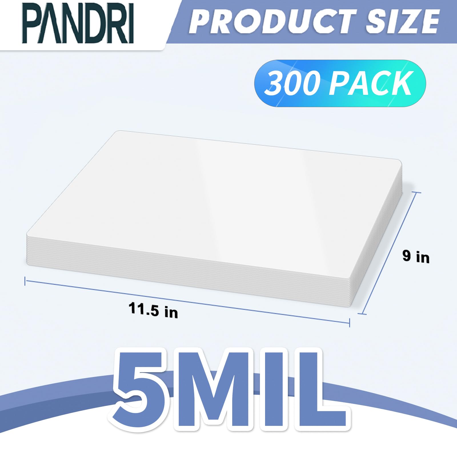 [100 Pack] Thermal Laminator Pouches Holds 8.5 x 11 Inch, 5 Mil Clear, 9 x 11.5 Inch, Letter Size