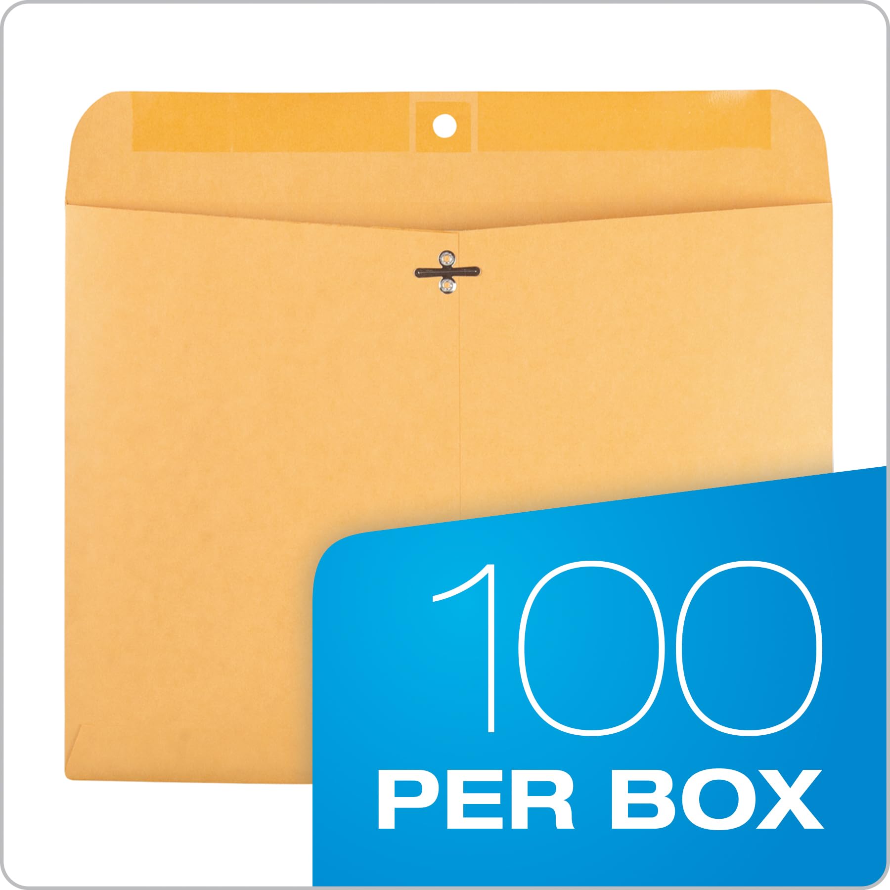 [100 Pack] Quality Park Clasp Envelopes (QUA38090), Kraft, 9-x-12-inch