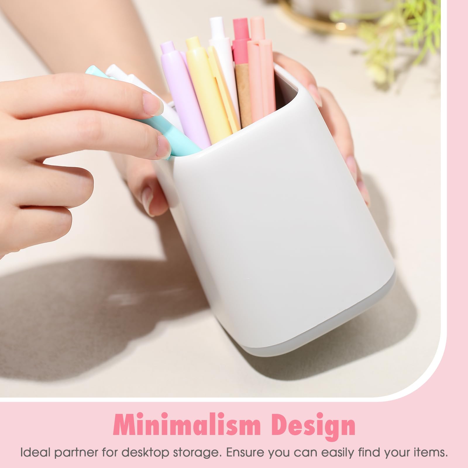 12 Pcs Pencil Holder for Desk, 4.1 x 2.95 x 2.75 Inch(White/Dark Blue/Light Green)