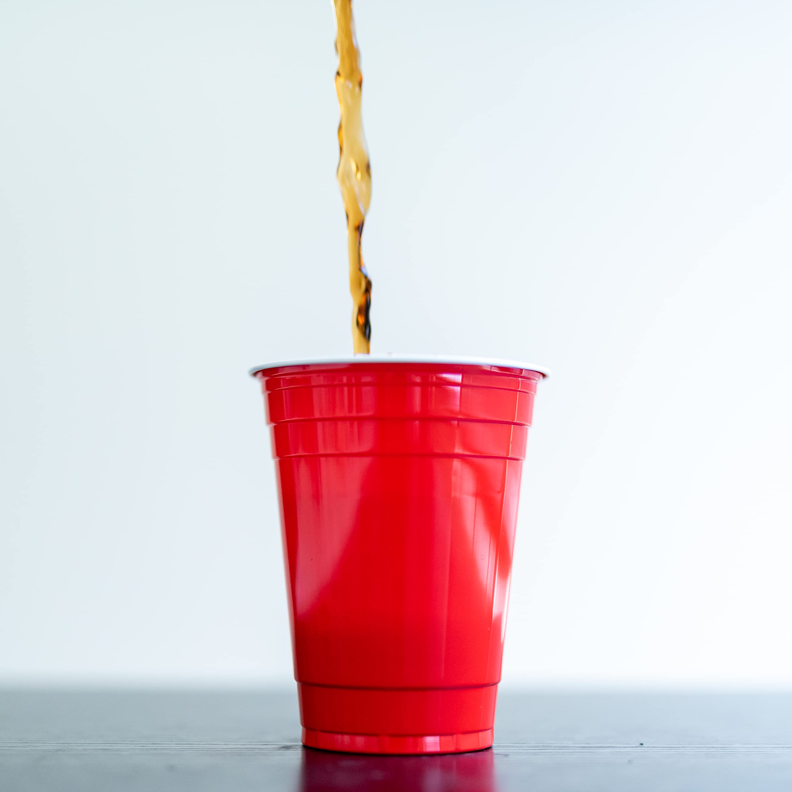 [100 PCS] 16 oz. Plastic Party Cups, Red