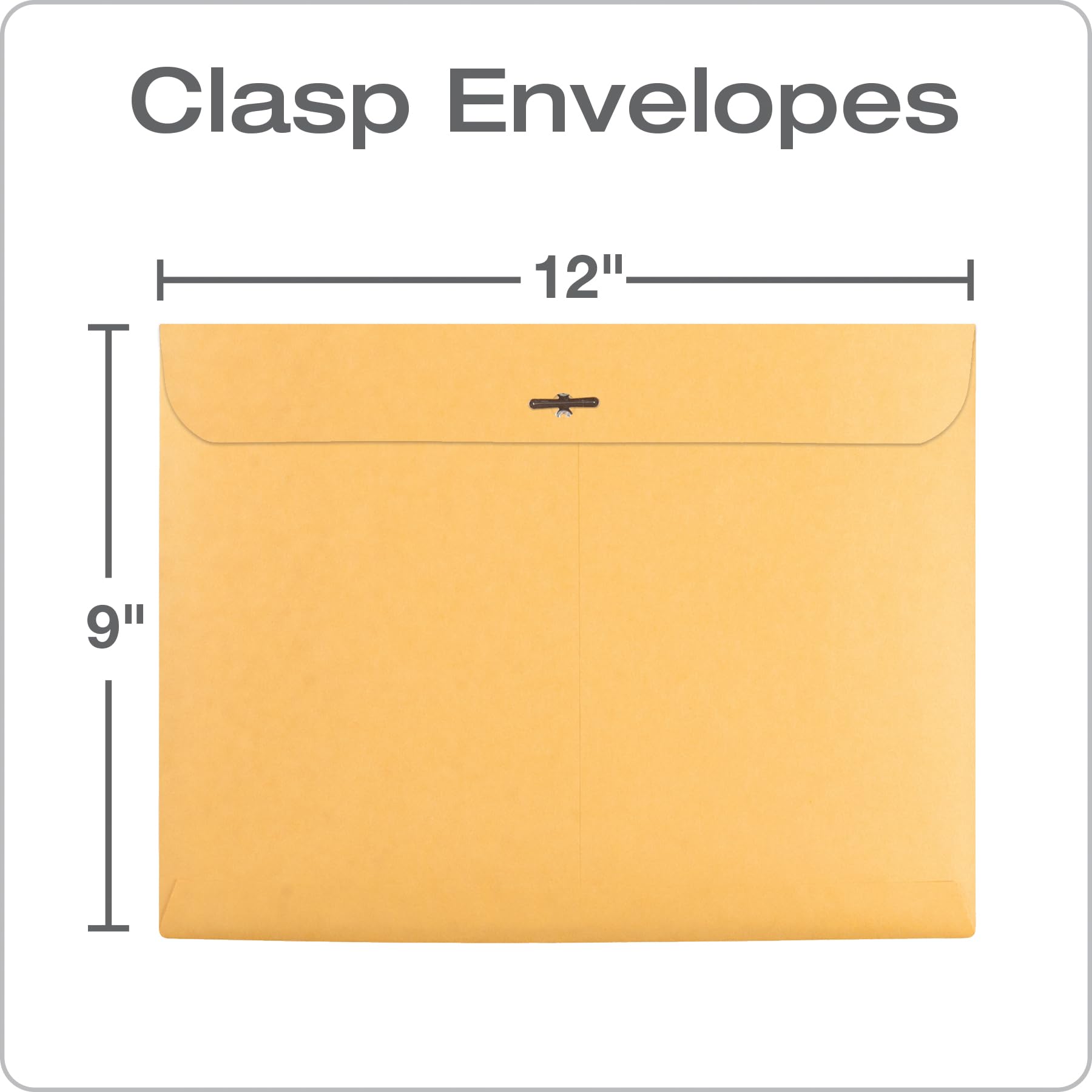 [100 Pack] Quality Park Clasp Envelopes (QUA38090), Kraft, 9-x-12-inch