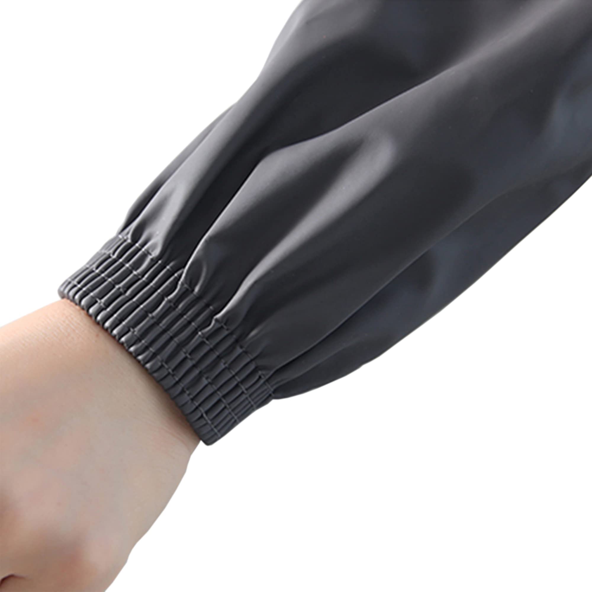 [2 / 6 Pairs] Arm Sleeves Covers, PU Oversleeves Protector for Arm with Four-Needle Elastic Cuffs