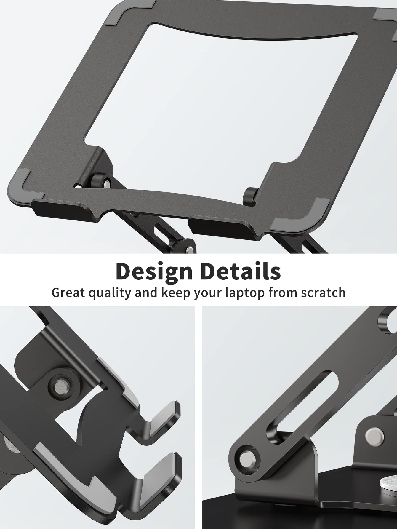 [1 PC] Laptop Stand with 360° Rotating Base, Ergonomic Computer Riser, Foldable Laptop Mount