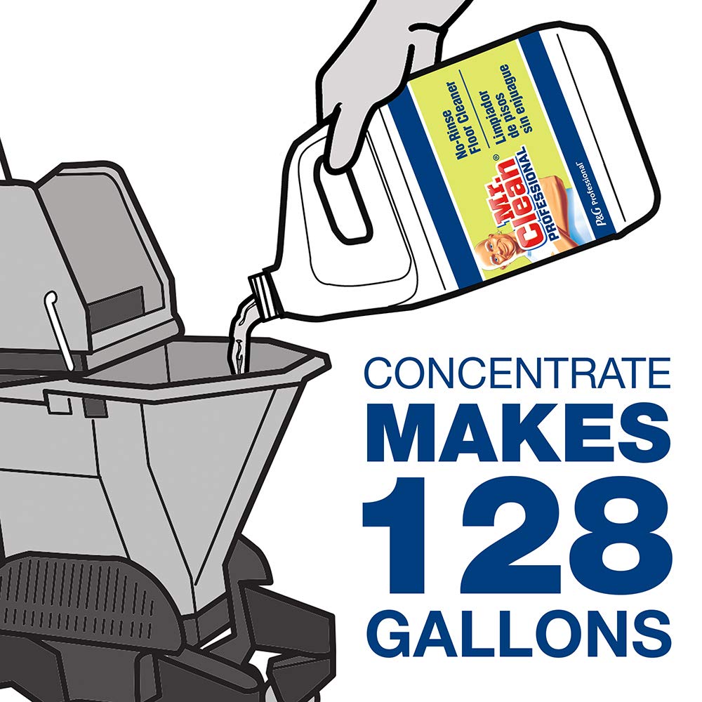 Mr. Clean Professional Floor Cleaner, Bulk No-Rinse Ready to Use Cleaner Refill - 1 Gal. (Case of 4)