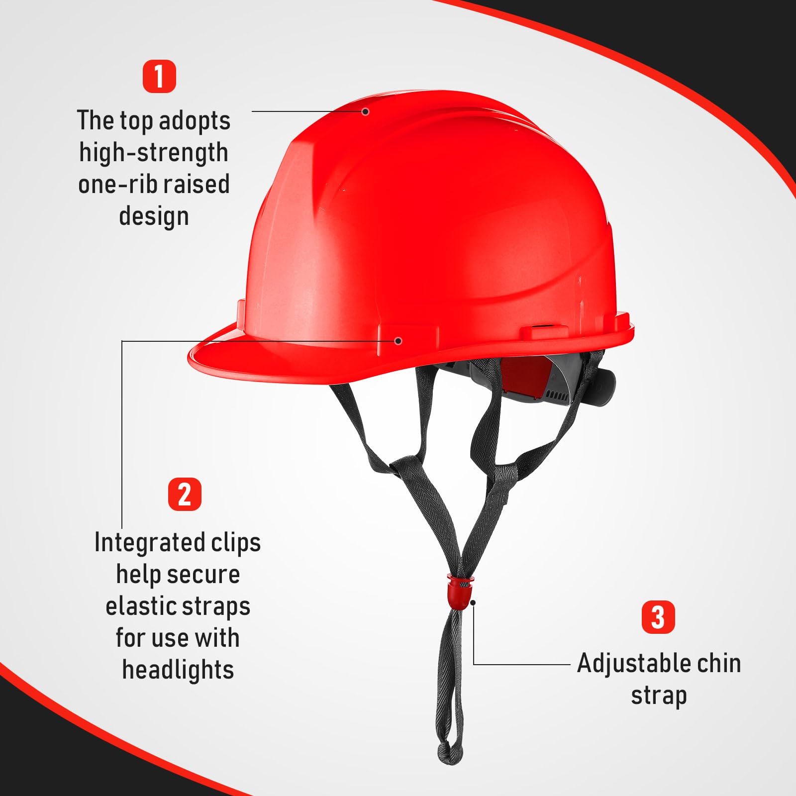 [10 Pcs] Suspension Hard Hat for Construction, Ratchet Cap Style w/ Self Adjusting Straps for Man & Woman