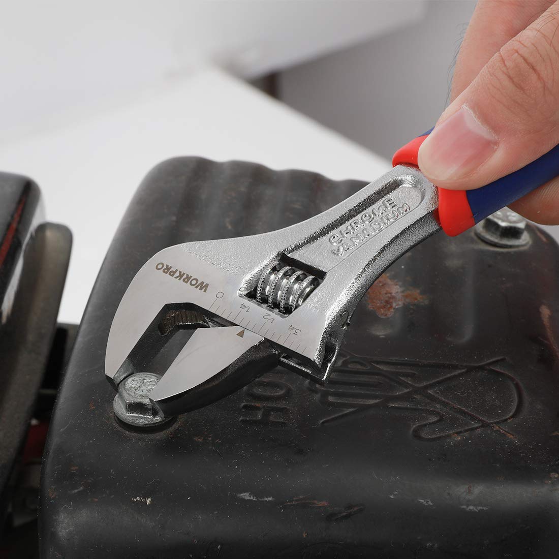 3-piece Adjustable Wrench Set CR-V with Rubberized Anti-Slip Grips 6-inch, 8-inch, 10-inch