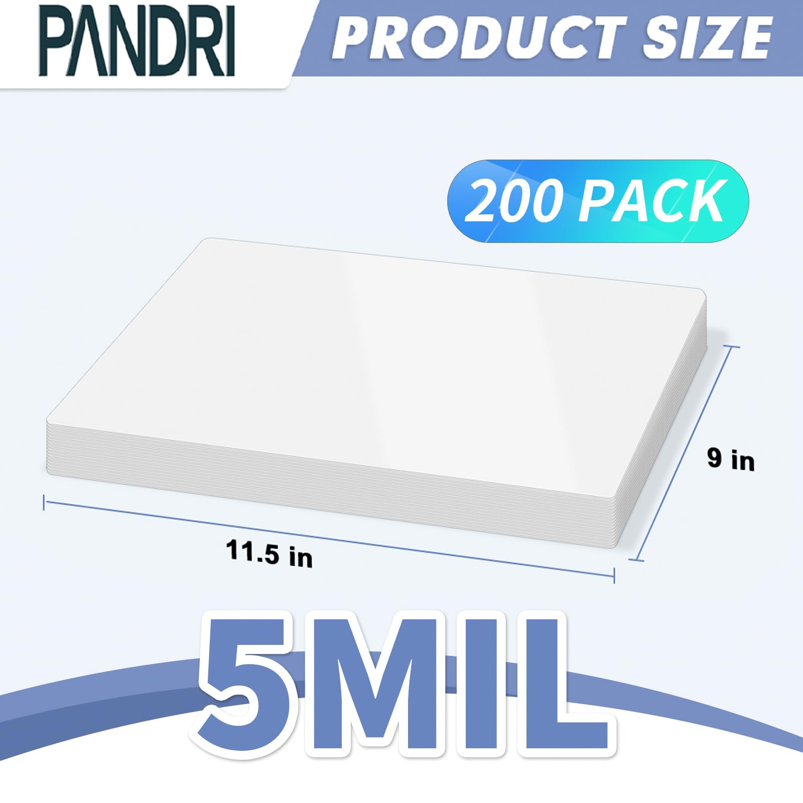 [100 Pack] Thermal Laminator Pouches Holds 8.5 x 11 Inch, 5 Mil Clear, 9 x 11.5 Inch, Letter Size