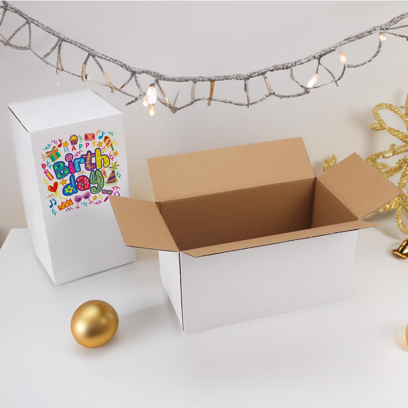 White Corrugated Cardboard Box (Set of 25)