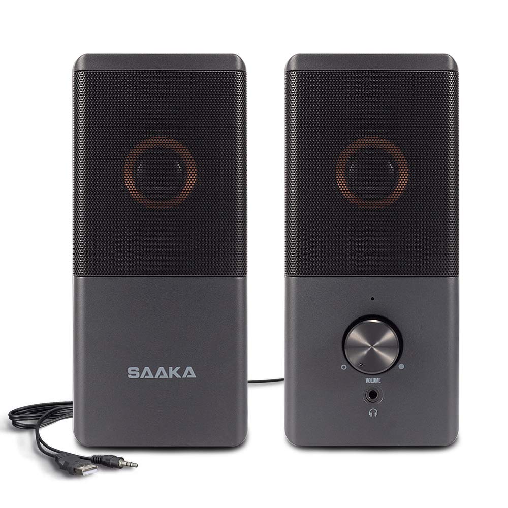 [1 Pair] Computer Speaker, Compact Size Speaker with Headphone Jack