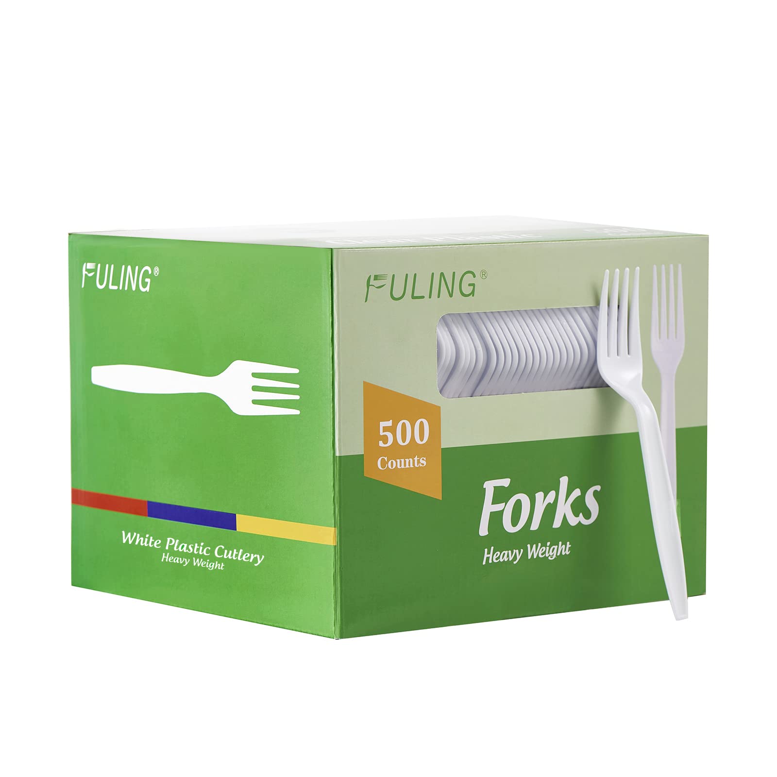 [500 PCS] Heavy Duty White Plastic Forks, Disposable