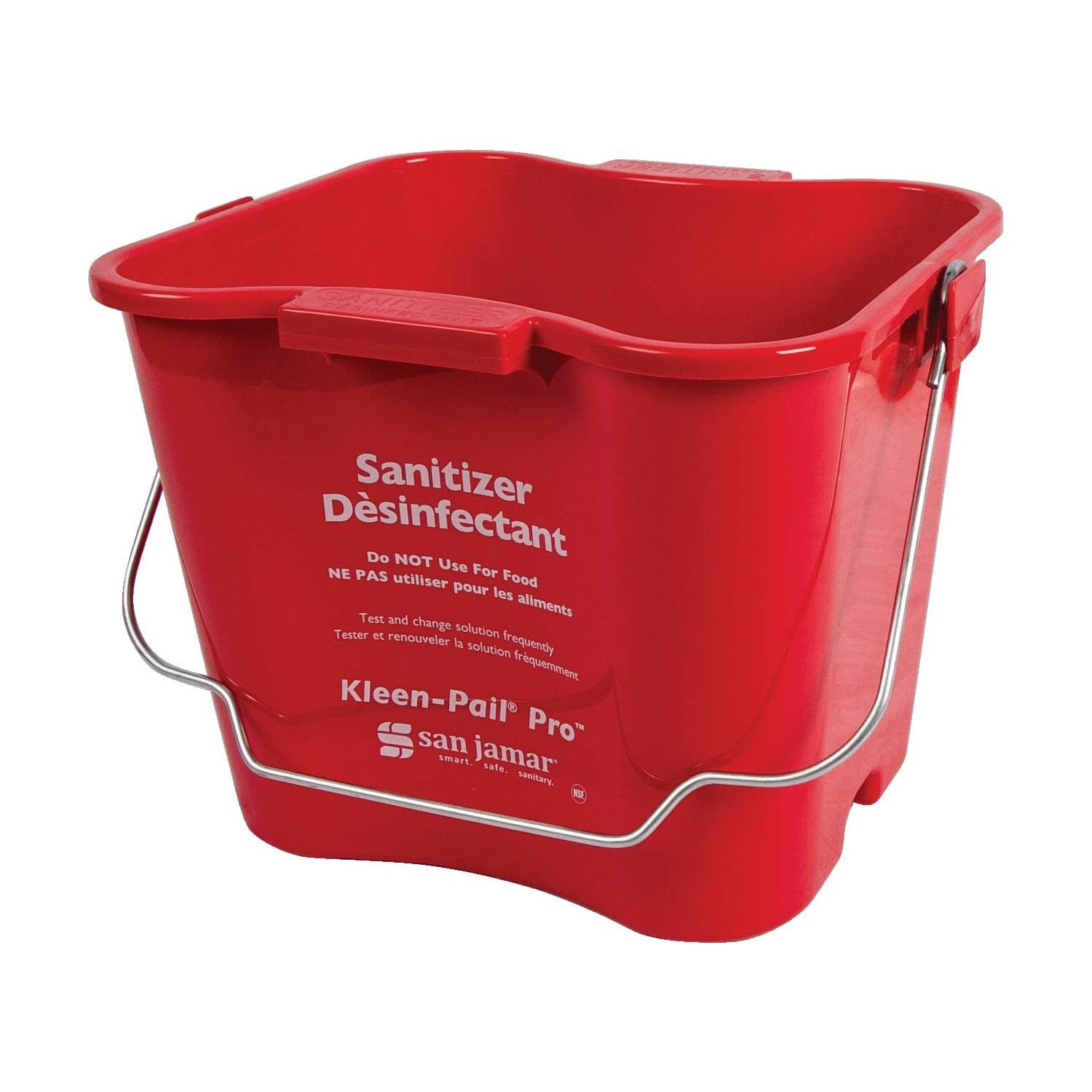 Pro Sanitizer Pail Cleaning Bucket with Bail Handle, Plastic, 3 Quarts / 6 Quarts