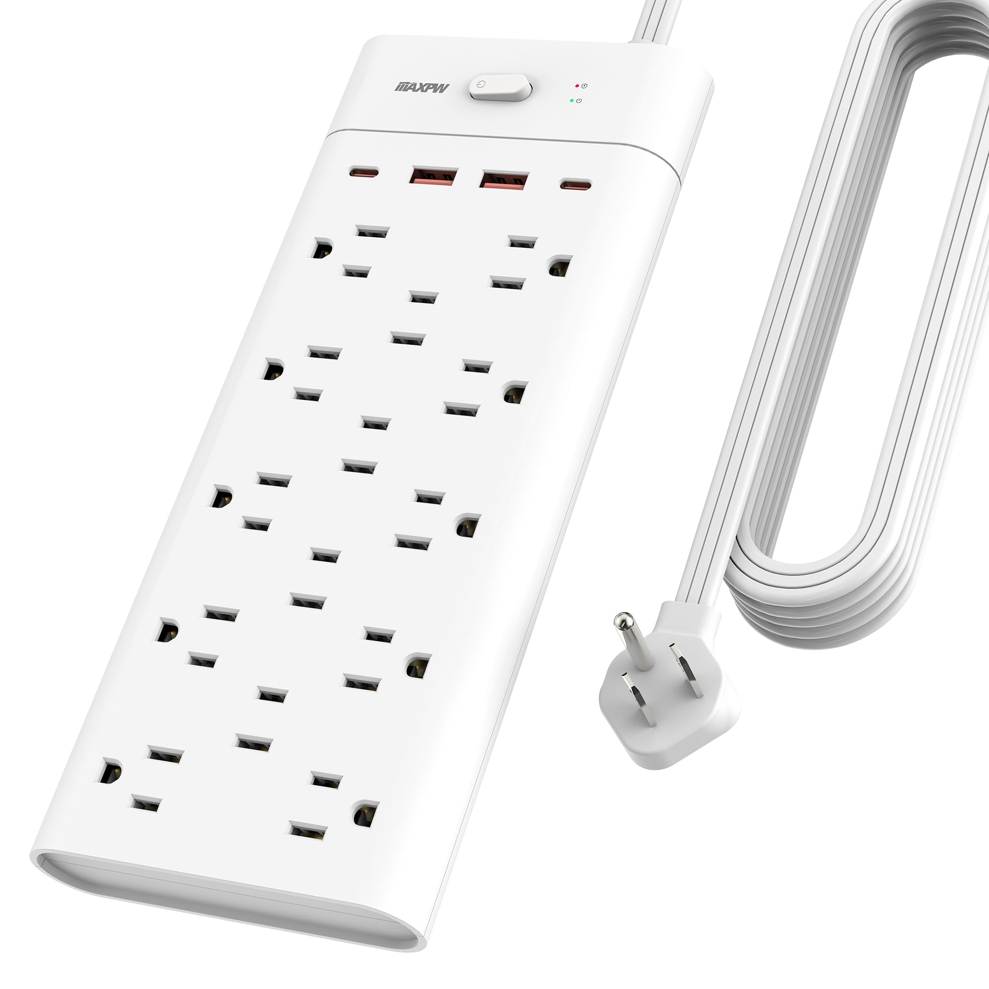 Power Strip Surge Protector Outlet Extender with 14 Outlets and 4 USB Ports (2 USB C), 6 Ft / 10 Ft / 15 Ft