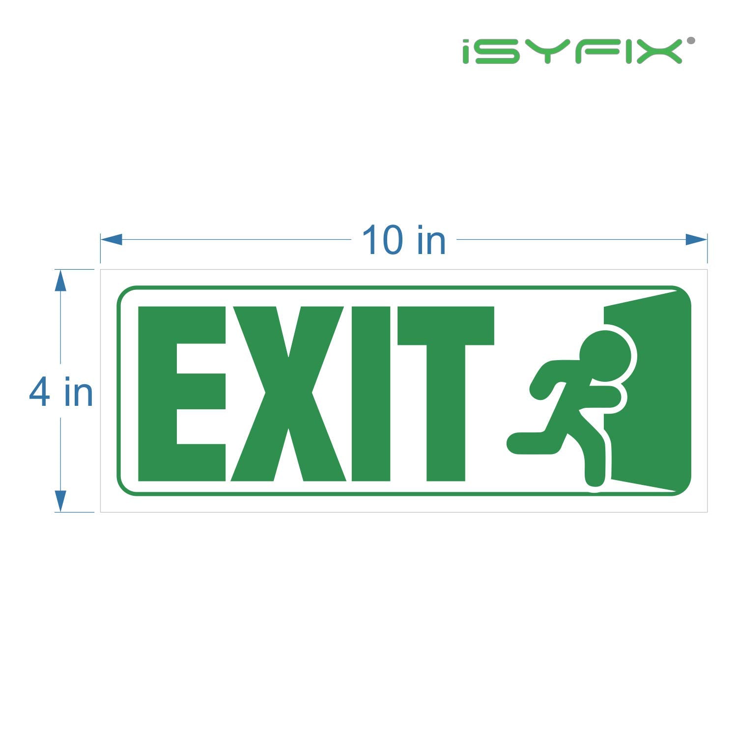 Exit Signs Stickers – 3 Pack 10x4 Inch