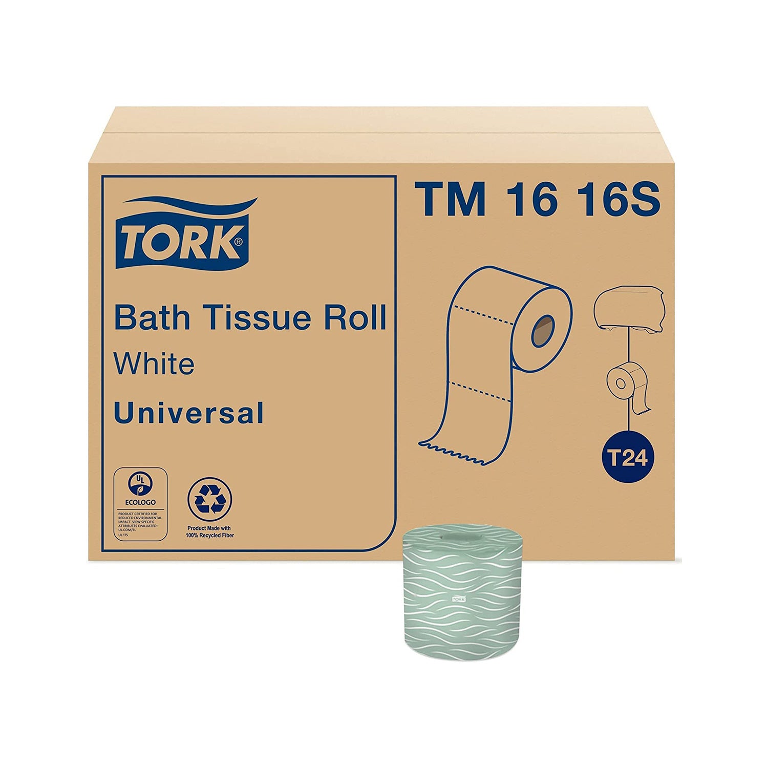 Tork Septic Safe Toilet Paper White, 100% Recycled, 2-ply, 500 Sheets per Roll, 96 Rolls