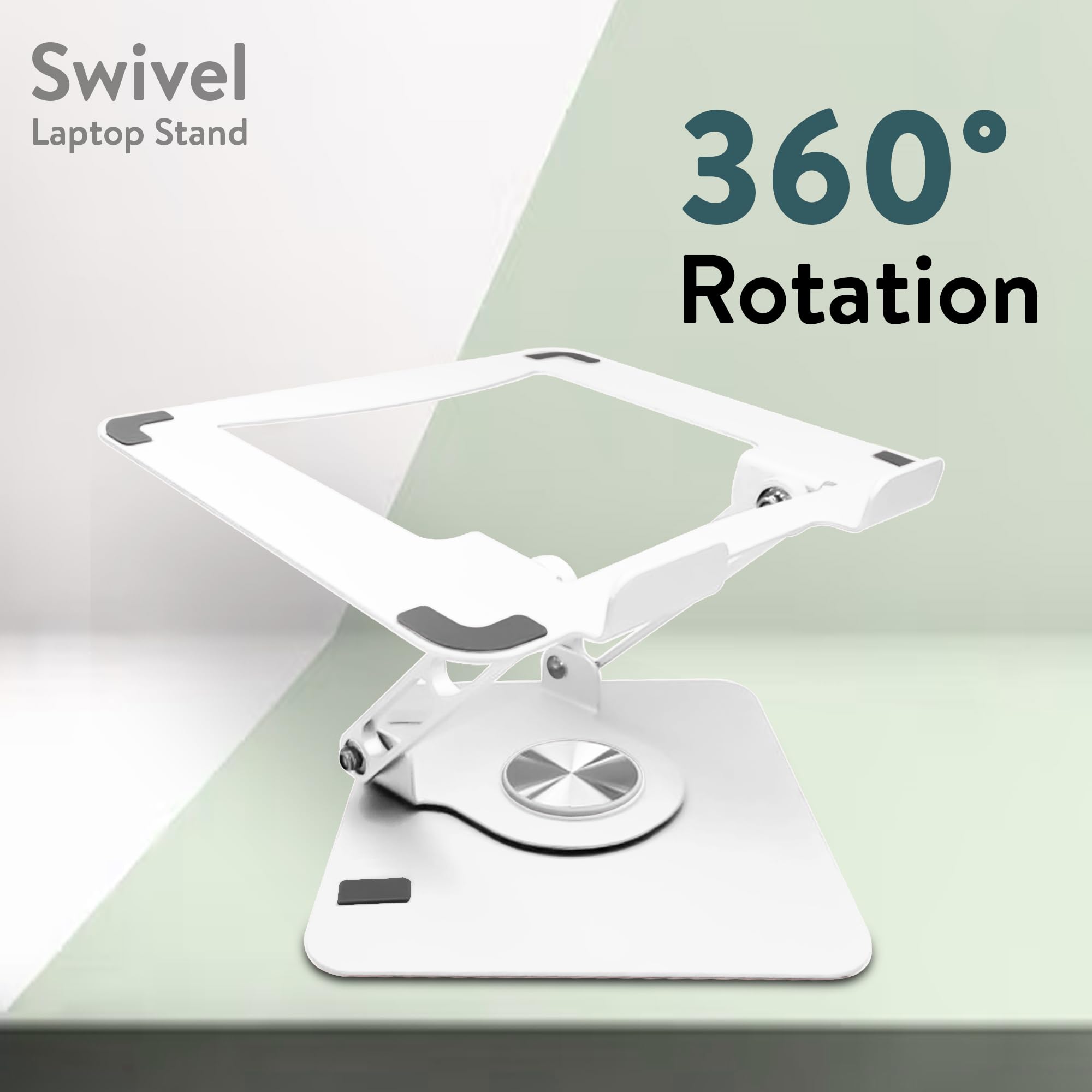 [1 PC] Swivel Laptop Stand for Desk, Adjustable-Raise, Tilt, Collapsible