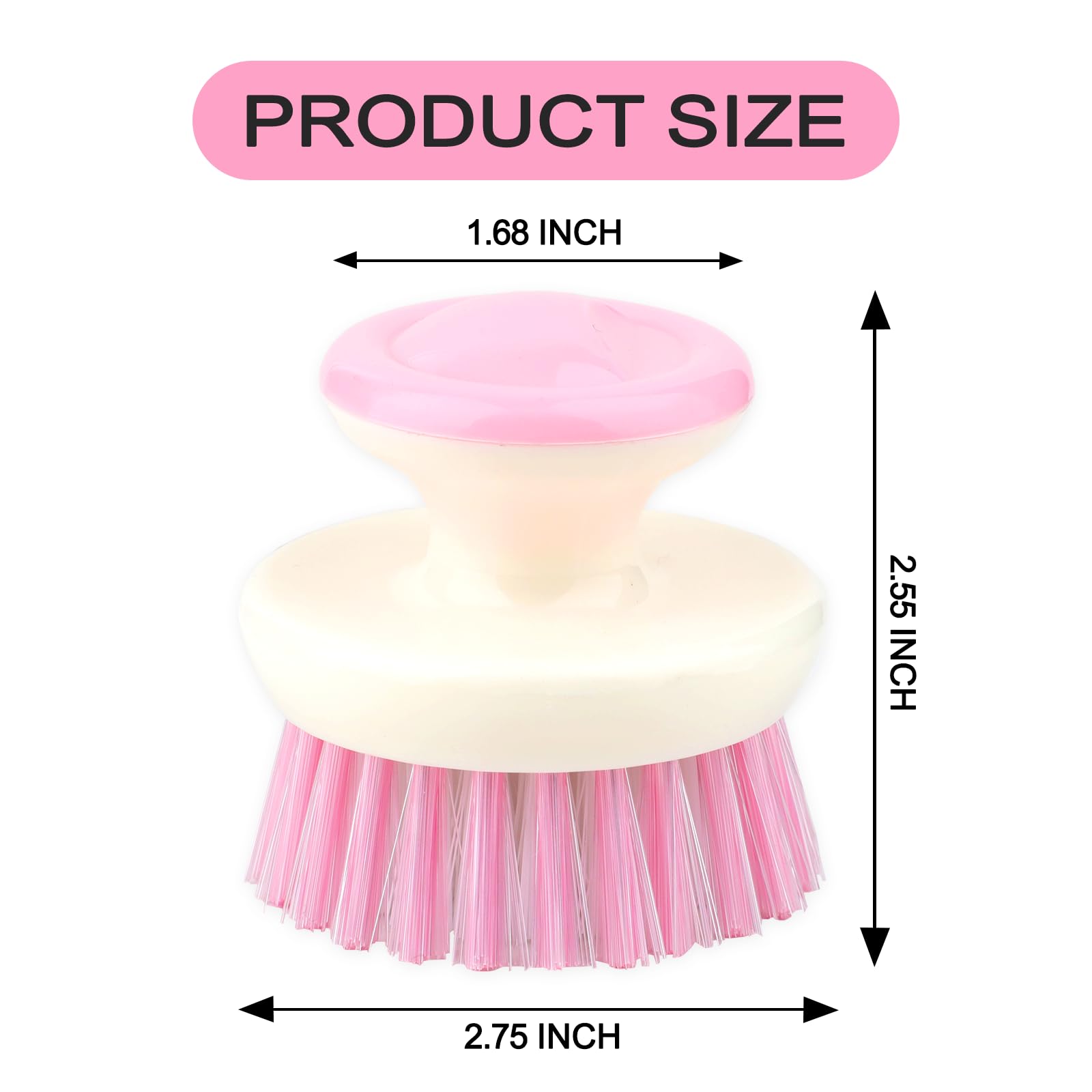 Dish Scrubber Brush with Handle, (3 Pack)