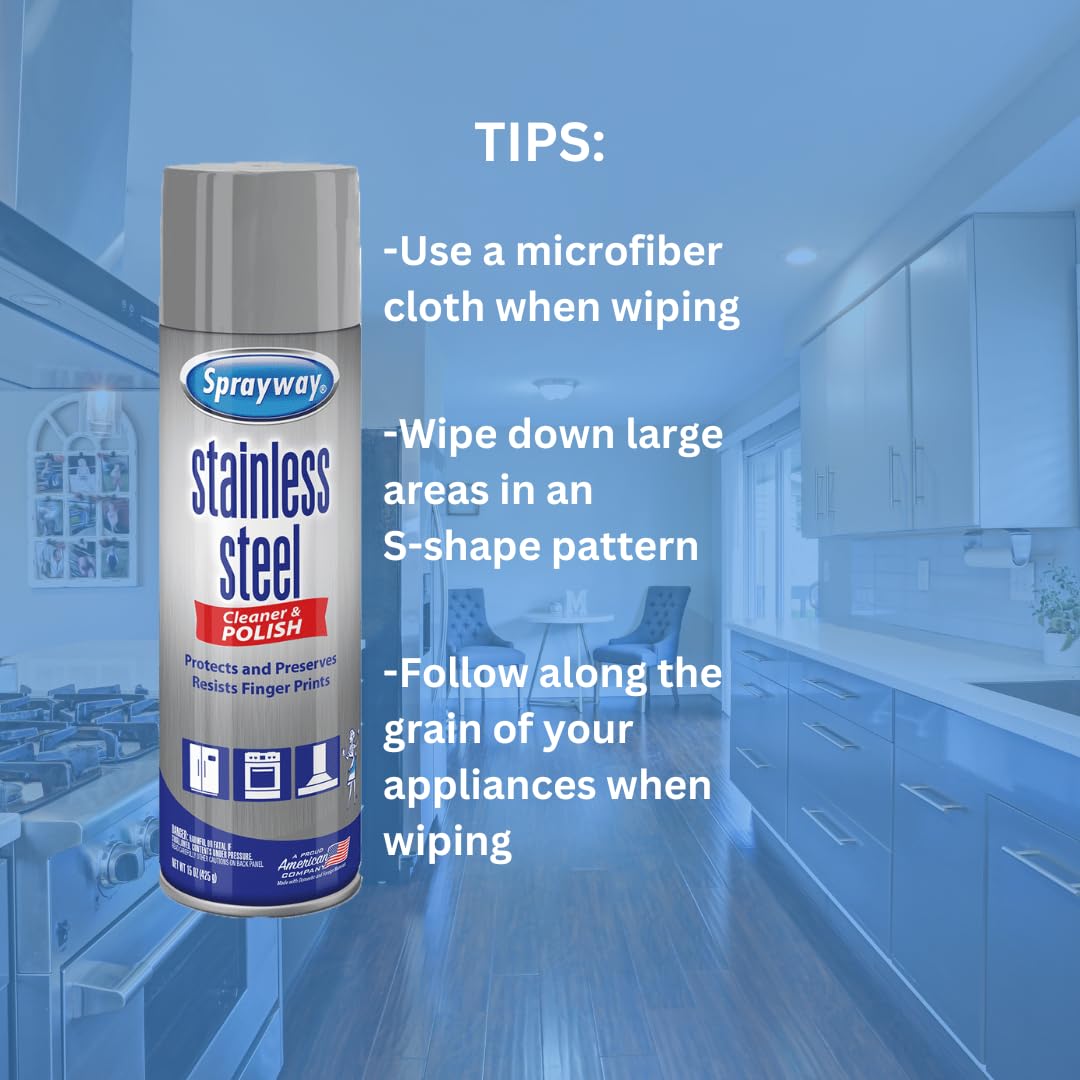 Sprayway Water-Based Stainless Steel Cleaner, 15 Fl Oz (Pack of 1)