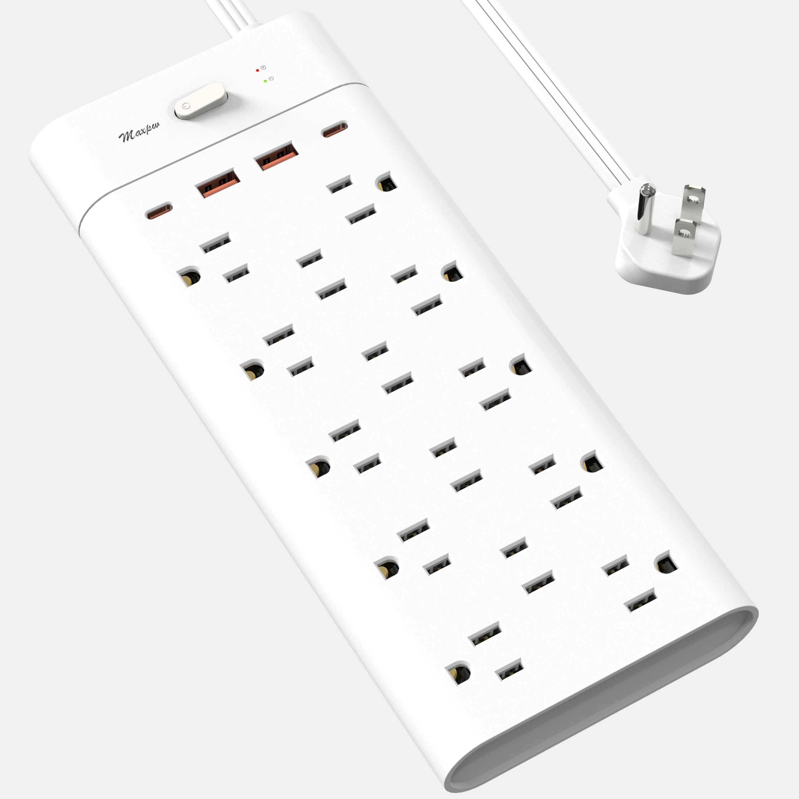 Power Strip Surge Protector Outlet Extender with 14 Outlets and 4 USB Ports (2 USB C), 6 Ft / 10 Ft / 15 Ft