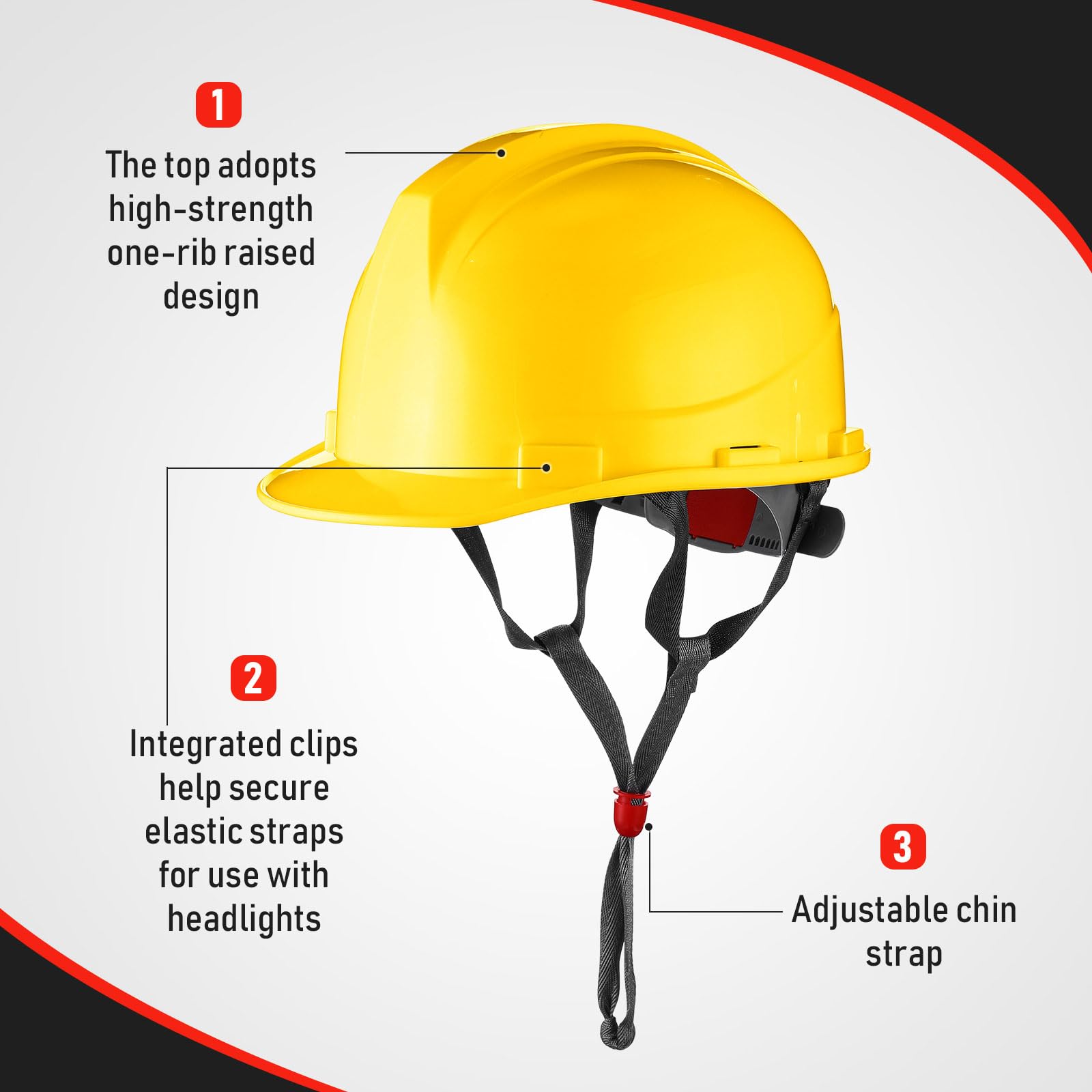 [10 Pcs] Suspension Hard Hat for Construction, Ratchet Cap Style w/ Self Adjusting Straps for Man & Woman