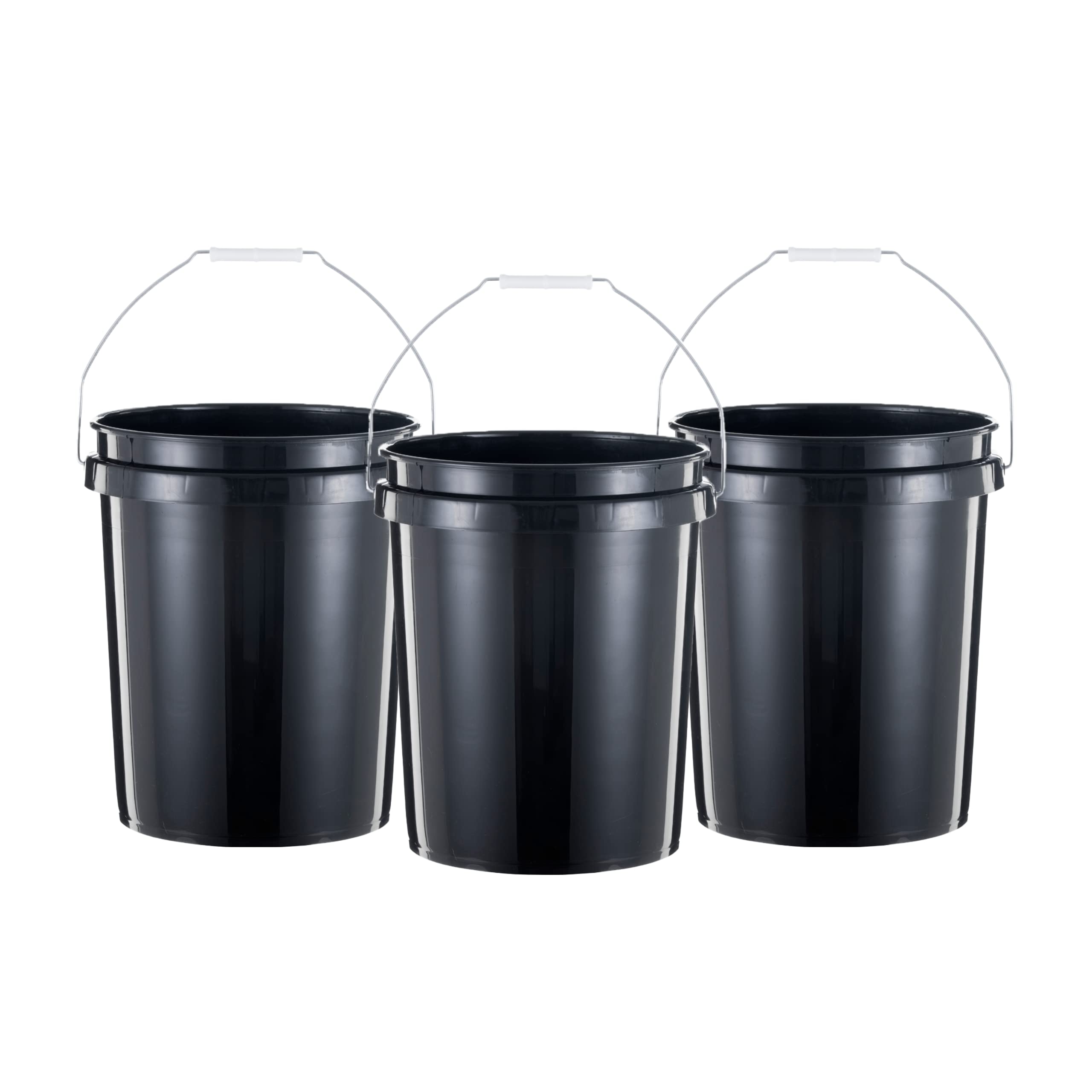 [3 Pack] 5 Gallon Bucket, Heavy Duty Plastic Bucket