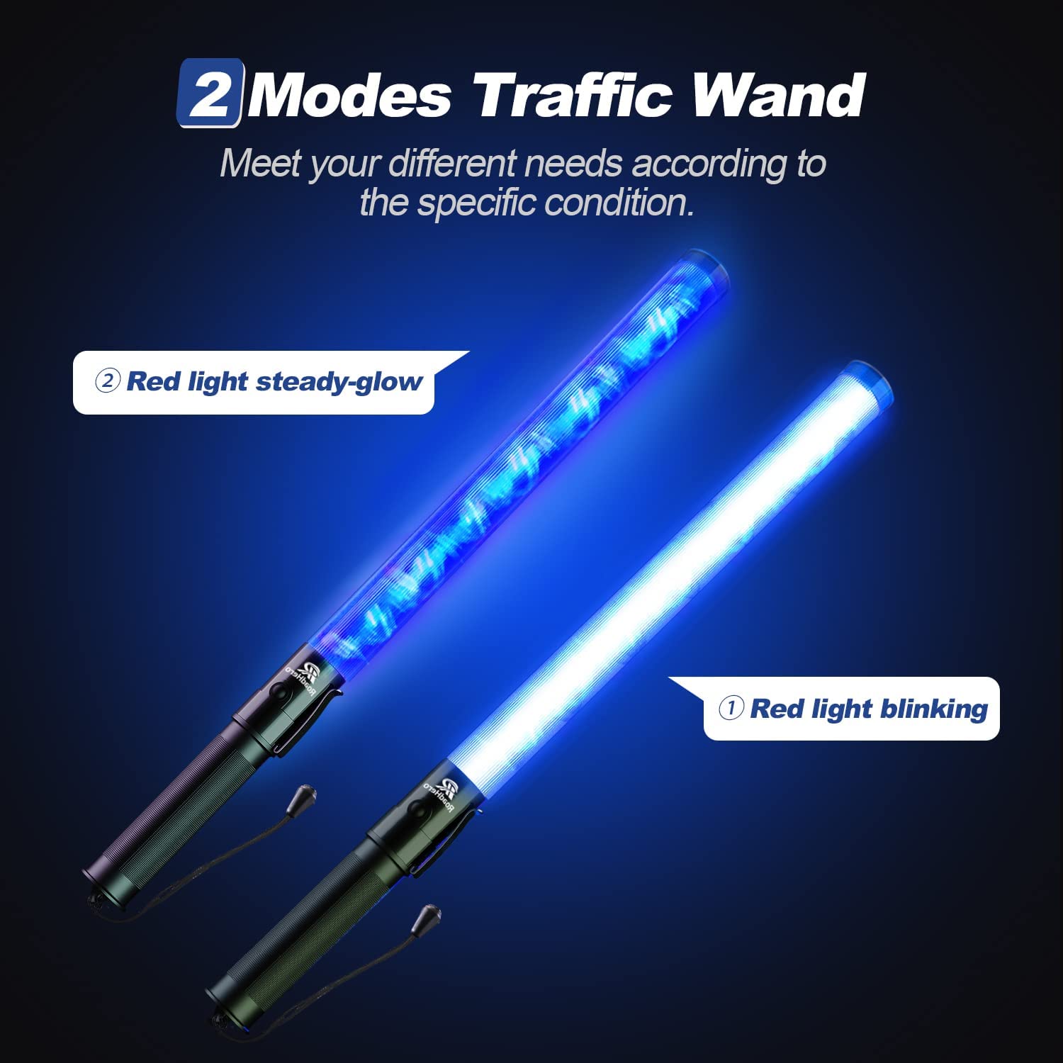 [2 / 4 Pack] Traffic Wand, 21 Inch Led Traffic Control Baton