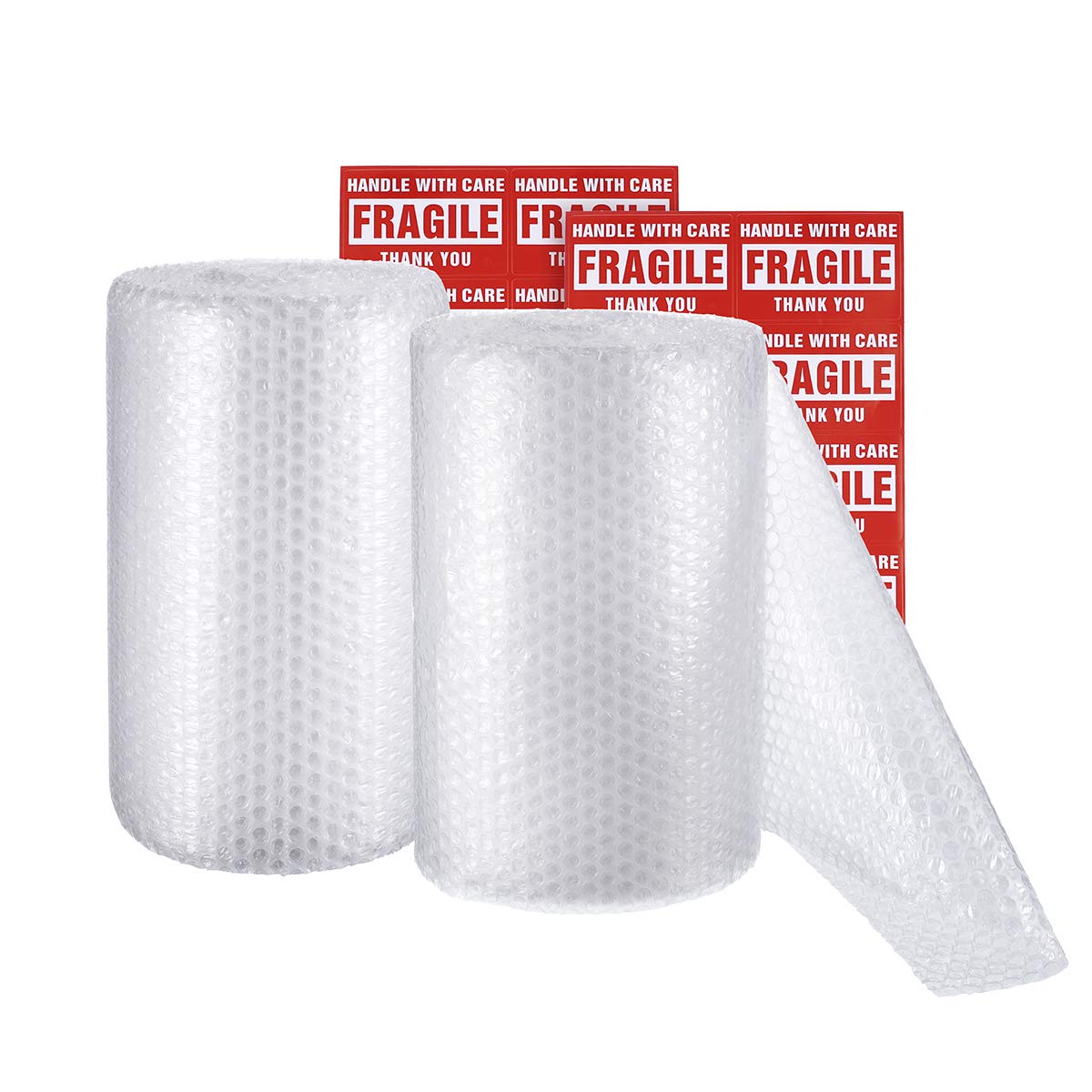 2-Pack Bubble Cushioning Wrap Rolls, 3/16" Air Bubble, 12 Inch x 72 Feet