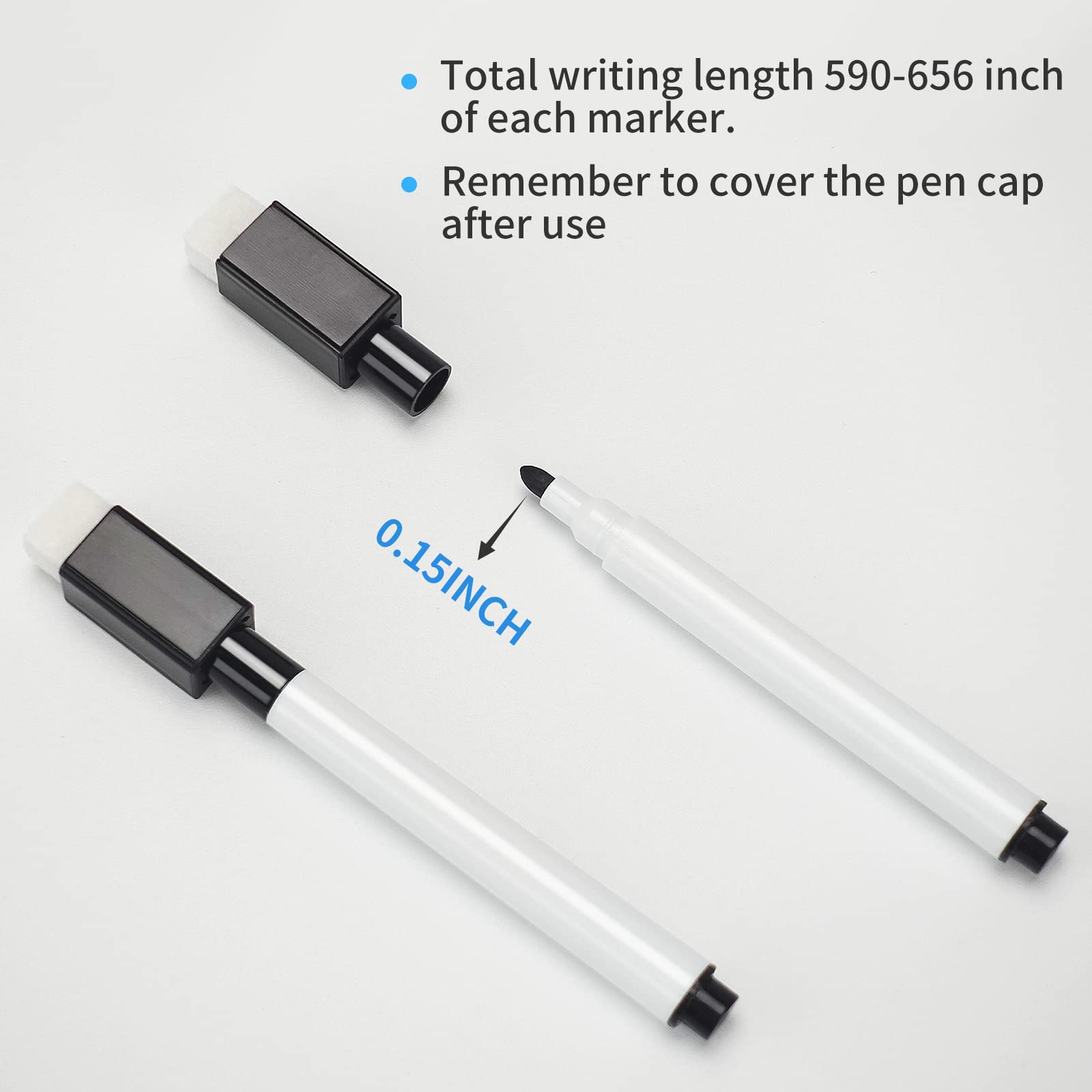 [72 PCS] Black Magnetic Dry Erase Markers with Eraser Cap