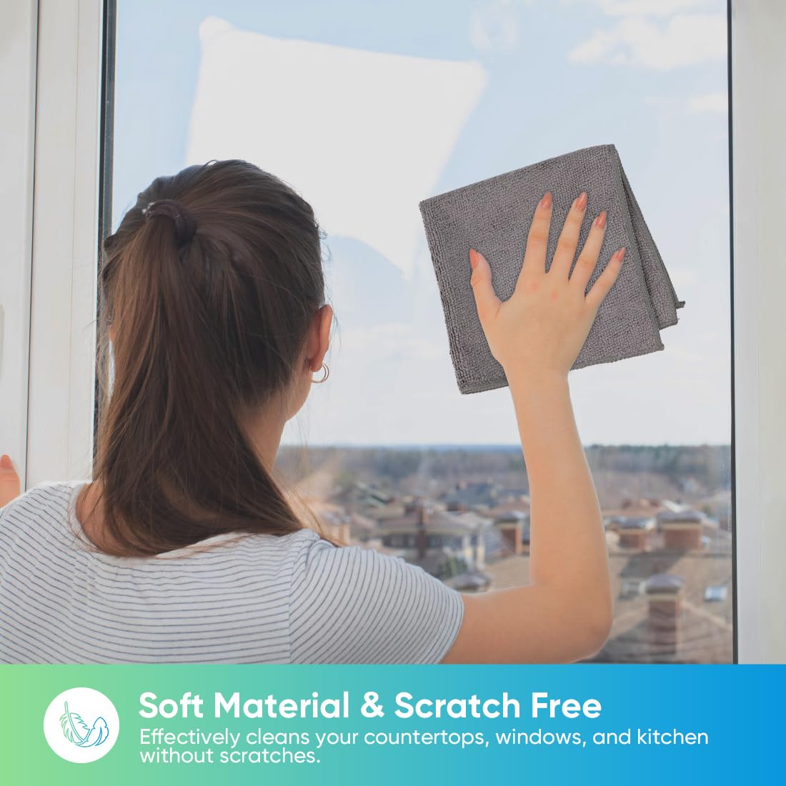 Microfiber Cleaning Cloth, 11.5X11.5 inch, 8/12/35/50/100 Pack