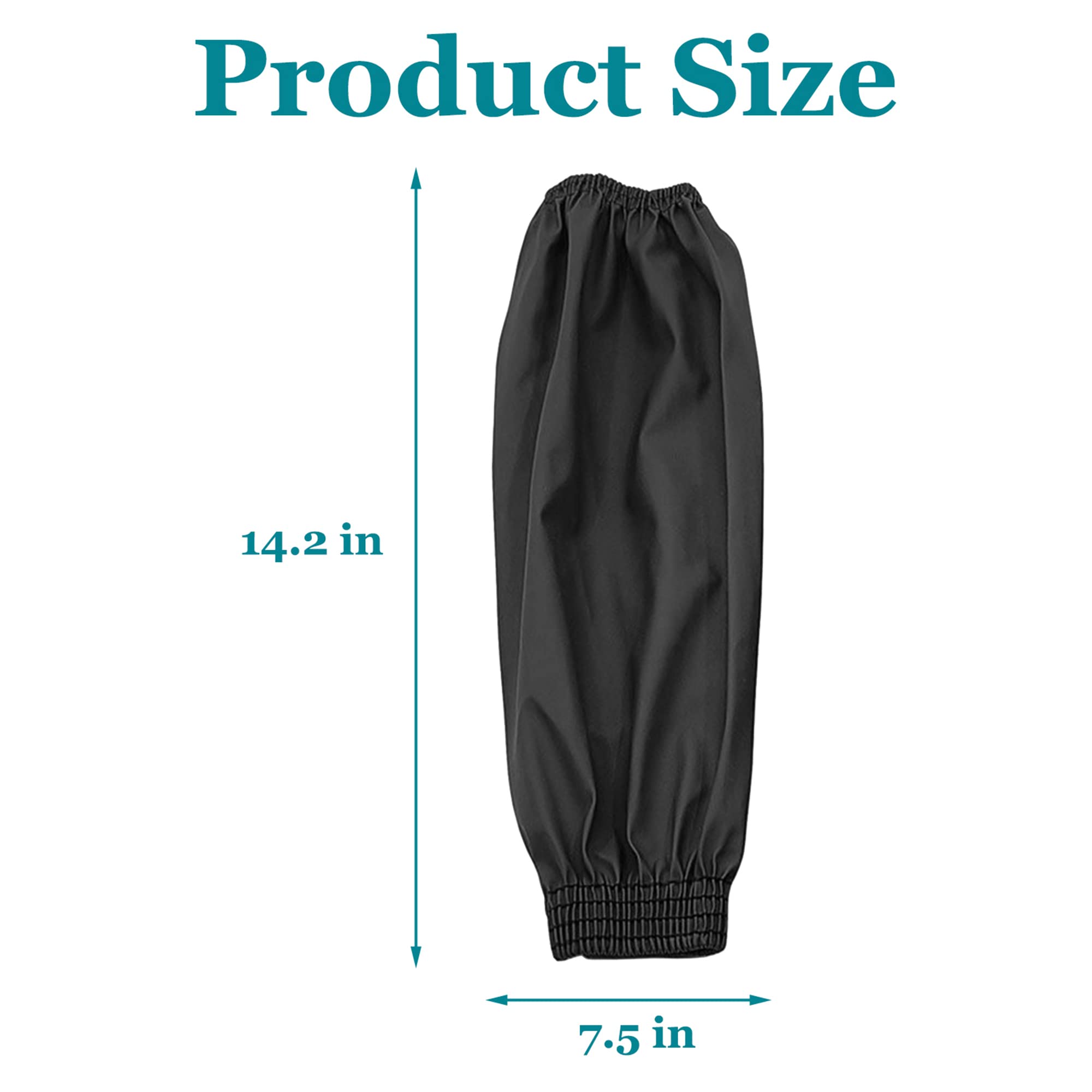 [2 / 6 Pairs] Arm Sleeves Covers, PU Oversleeves Protector for Arm with Four-Needle Elastic Cuffs