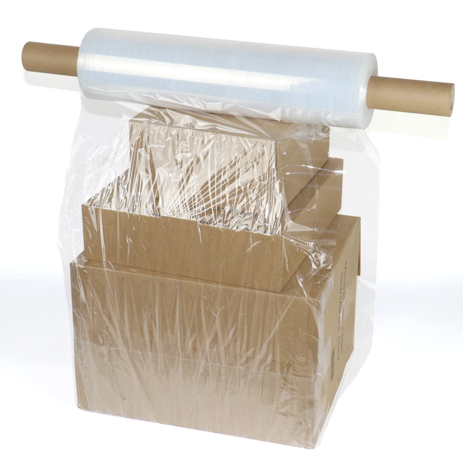Stretch Film Wrap - Industrial Clear Plastic Stretch Wrap 1000 Feet 80 Gauge 4 Packs with Handle