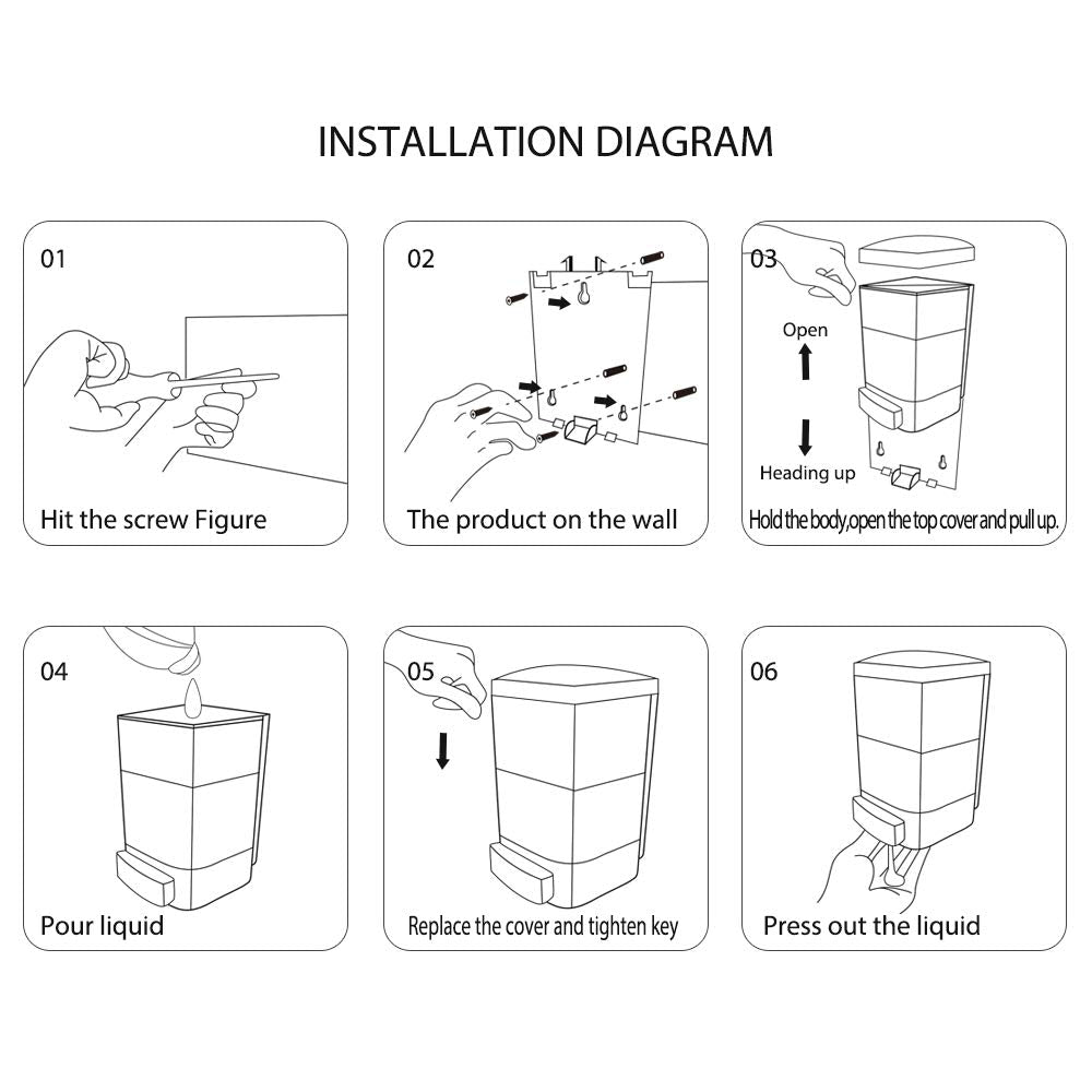Manual Commercial Soap Dispenser, 1000ml/33oz