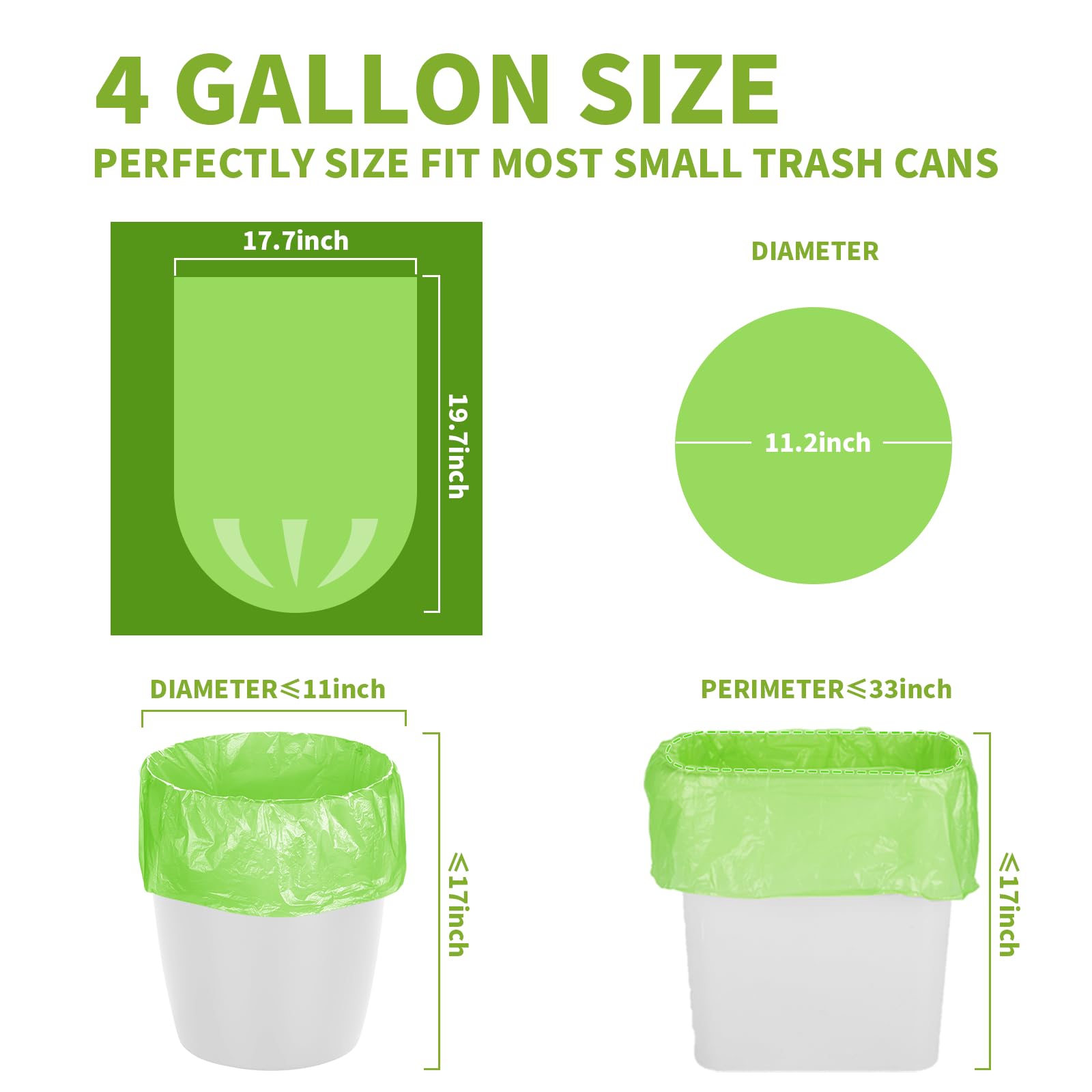Magesh 4 Gallon Trash Bag Strong, 15L, 105 Bags