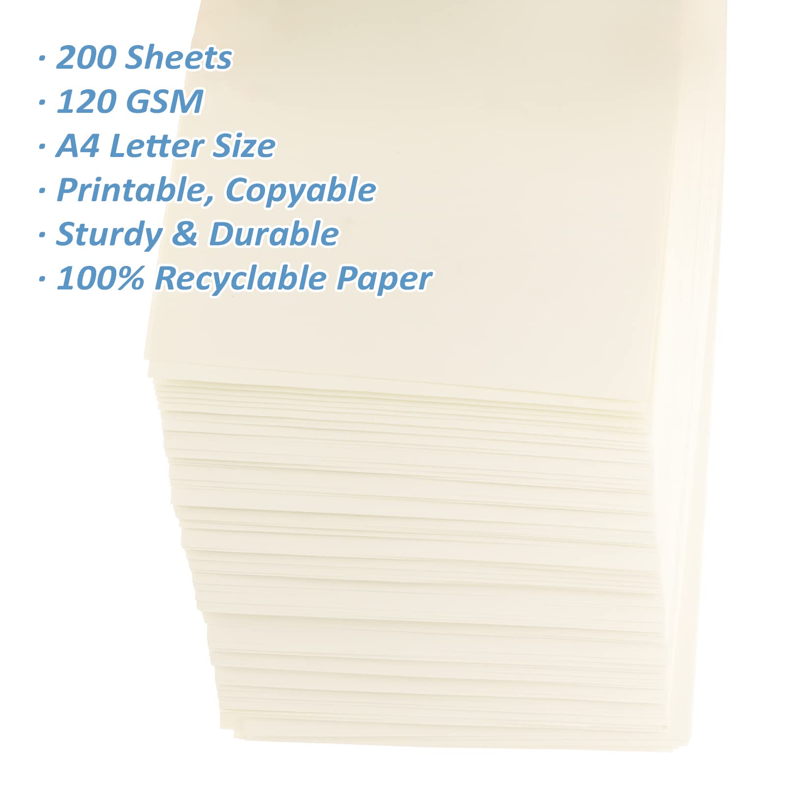 200 Sheets Printer Paper 32 lb/120 gsm Stationery Paper, Laser & Inkjet Printer Compatible (Black/Ivory/White)