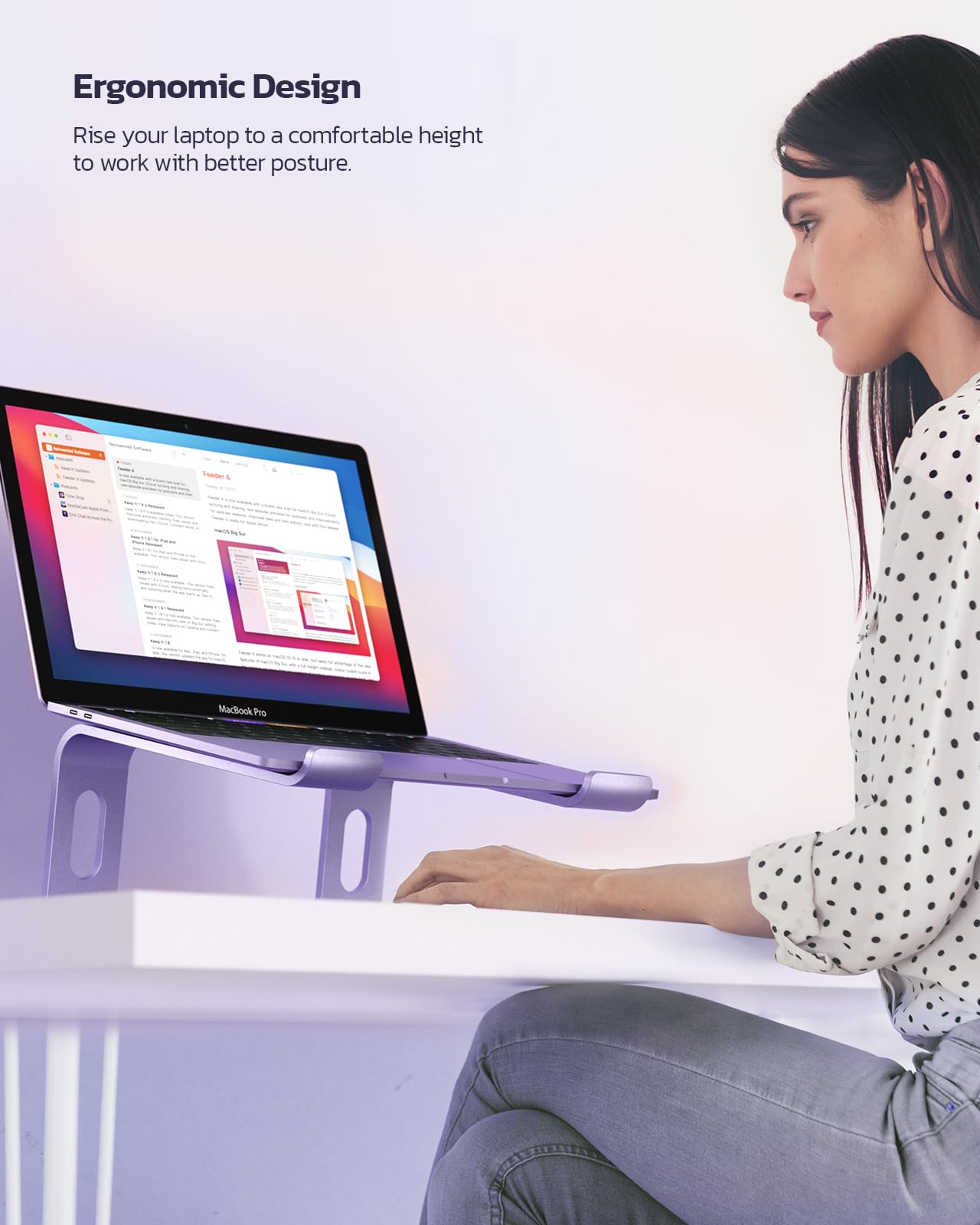 [1 PC] Detachable Ergonomic Laptop Mount Computer Stand for Desk, All 10-16" Laptops