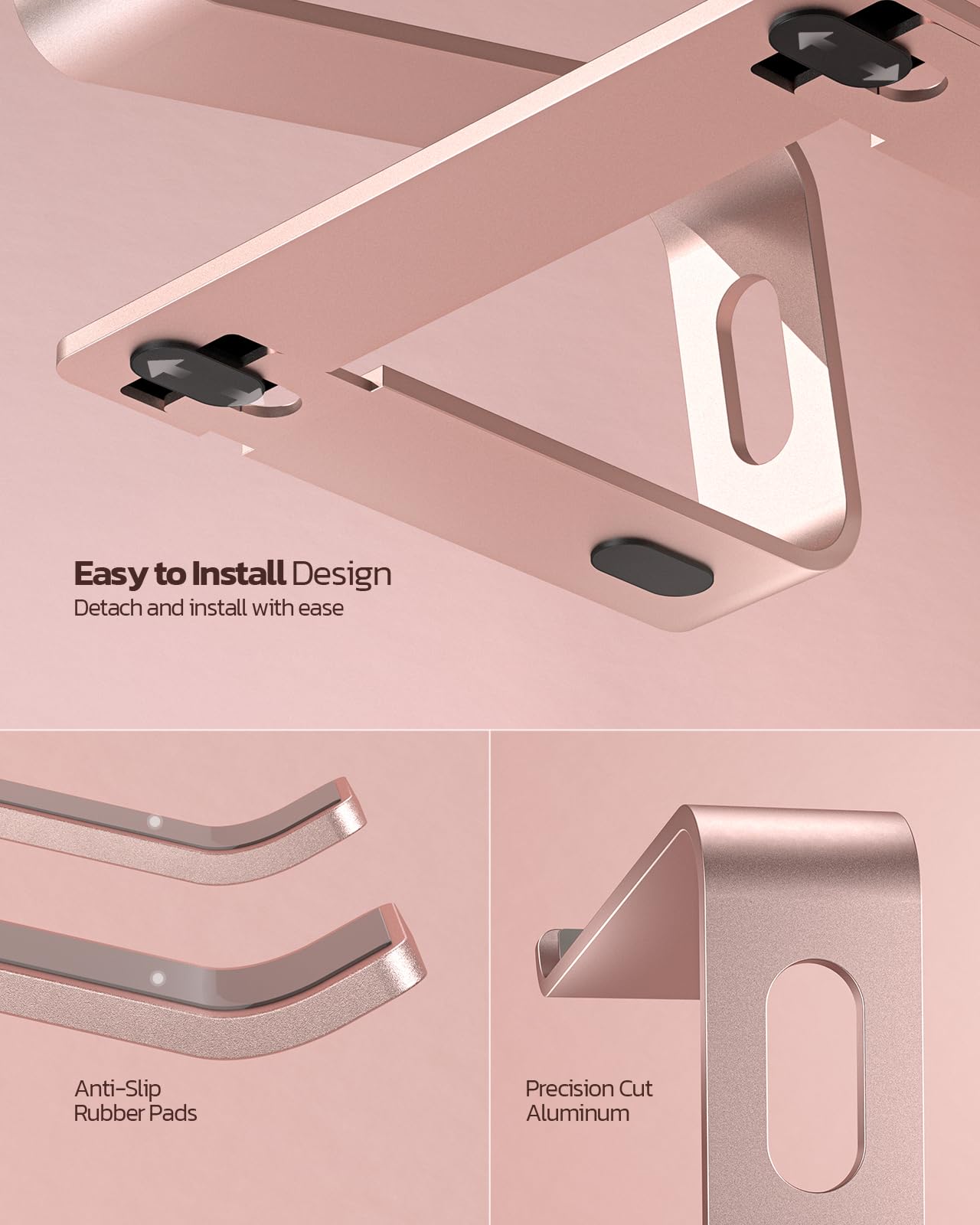 [1 PC] Detachable Ergonomic Laptop Mount Computer Stand for Desk, All 10-16" Laptops