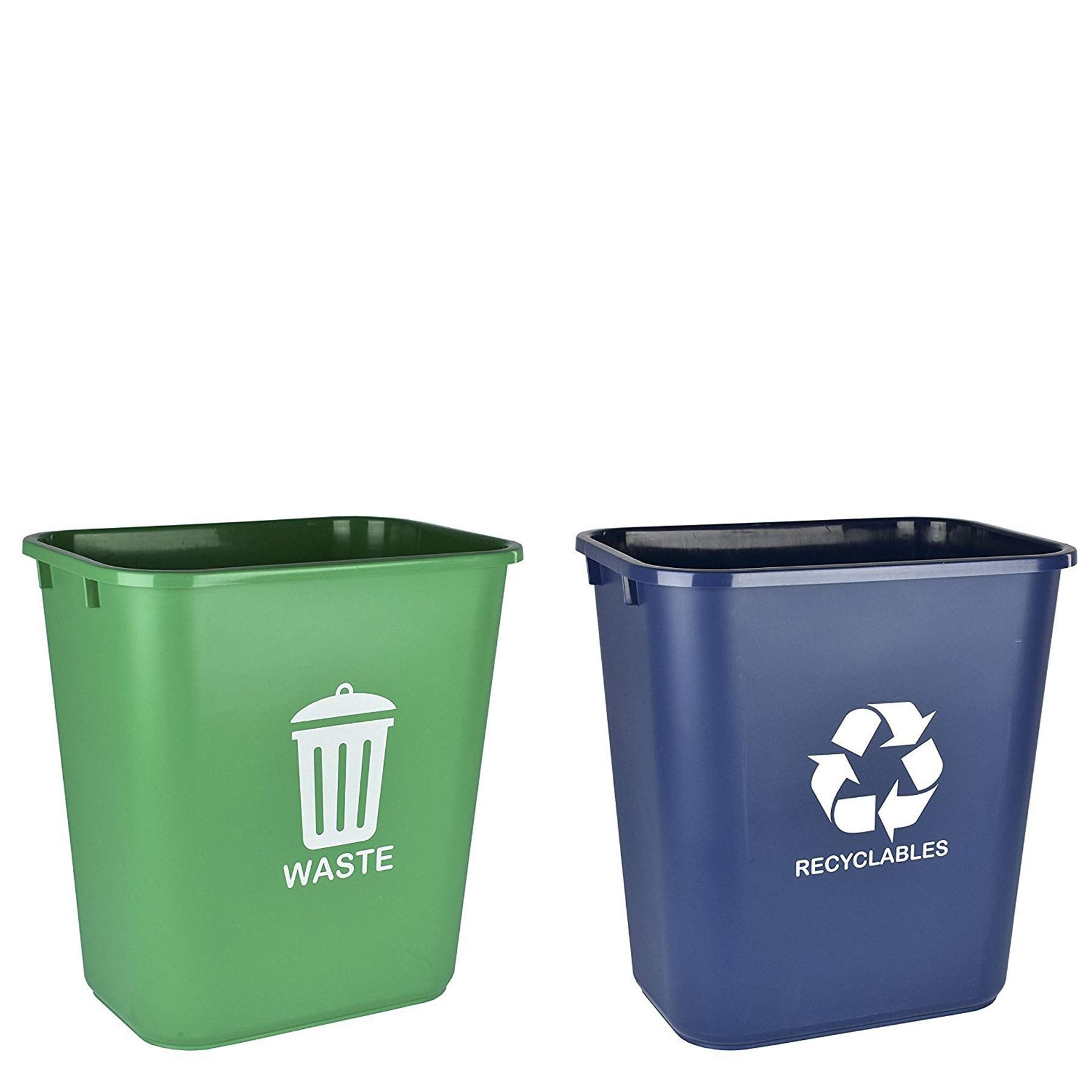 Acrimet Wastebasket Bin for Recycling and Waste, 6.75 Gallon/ 27 Quart/ 24 Liter (Set of 2)