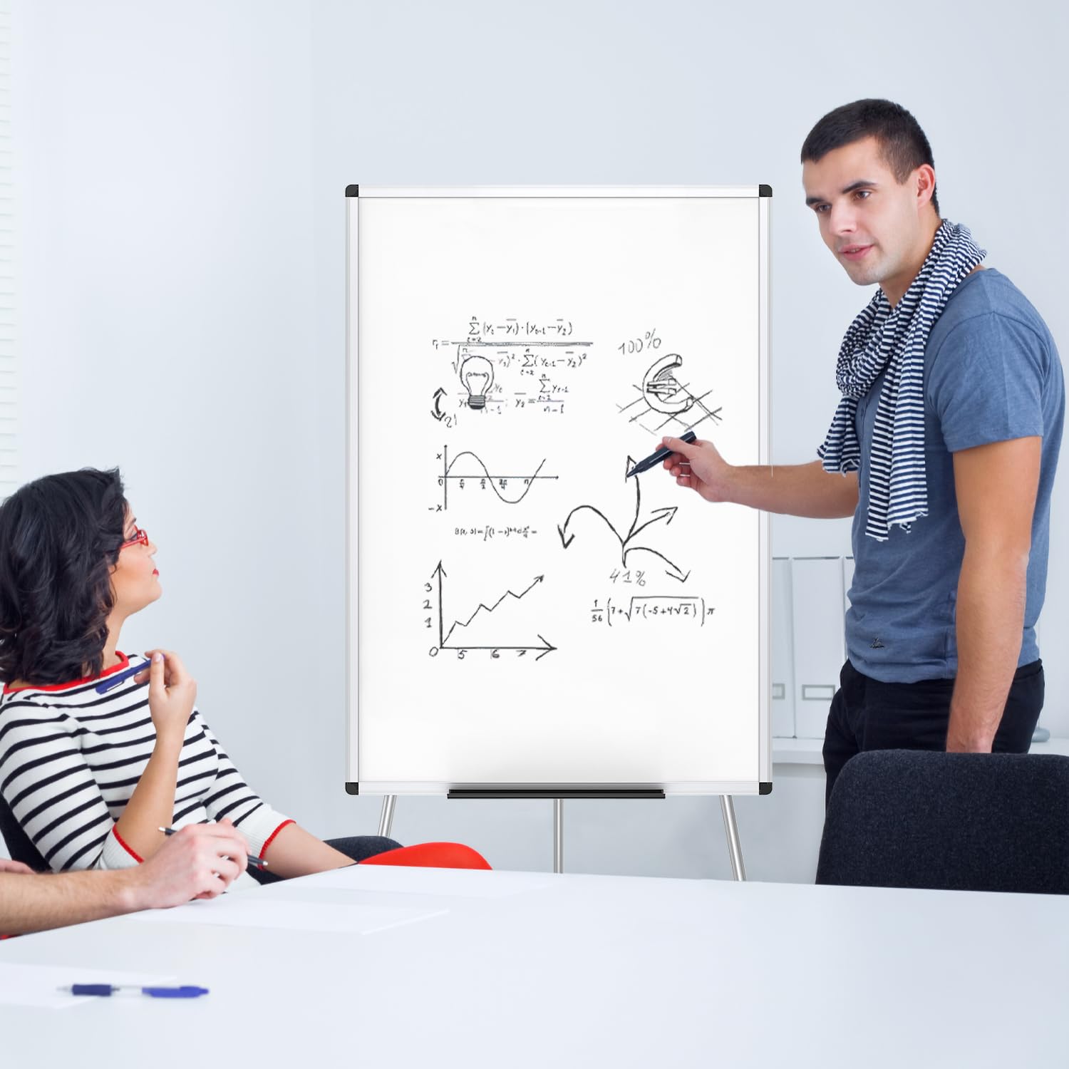 [1 PC] Magnetic Portable Easel Dry Erase Board