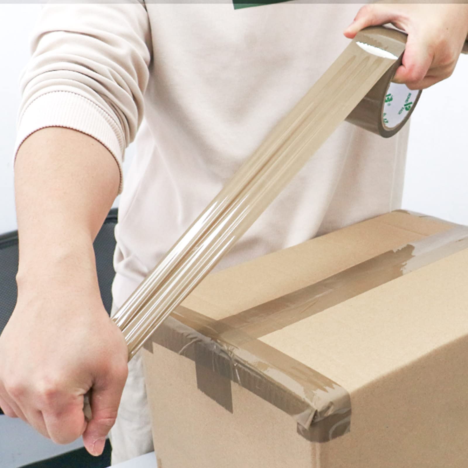 Brown Packing Tape with Dispenser, 2.4 Mil 1.88 Inch x 60 Yards, 6 Refills Rolls